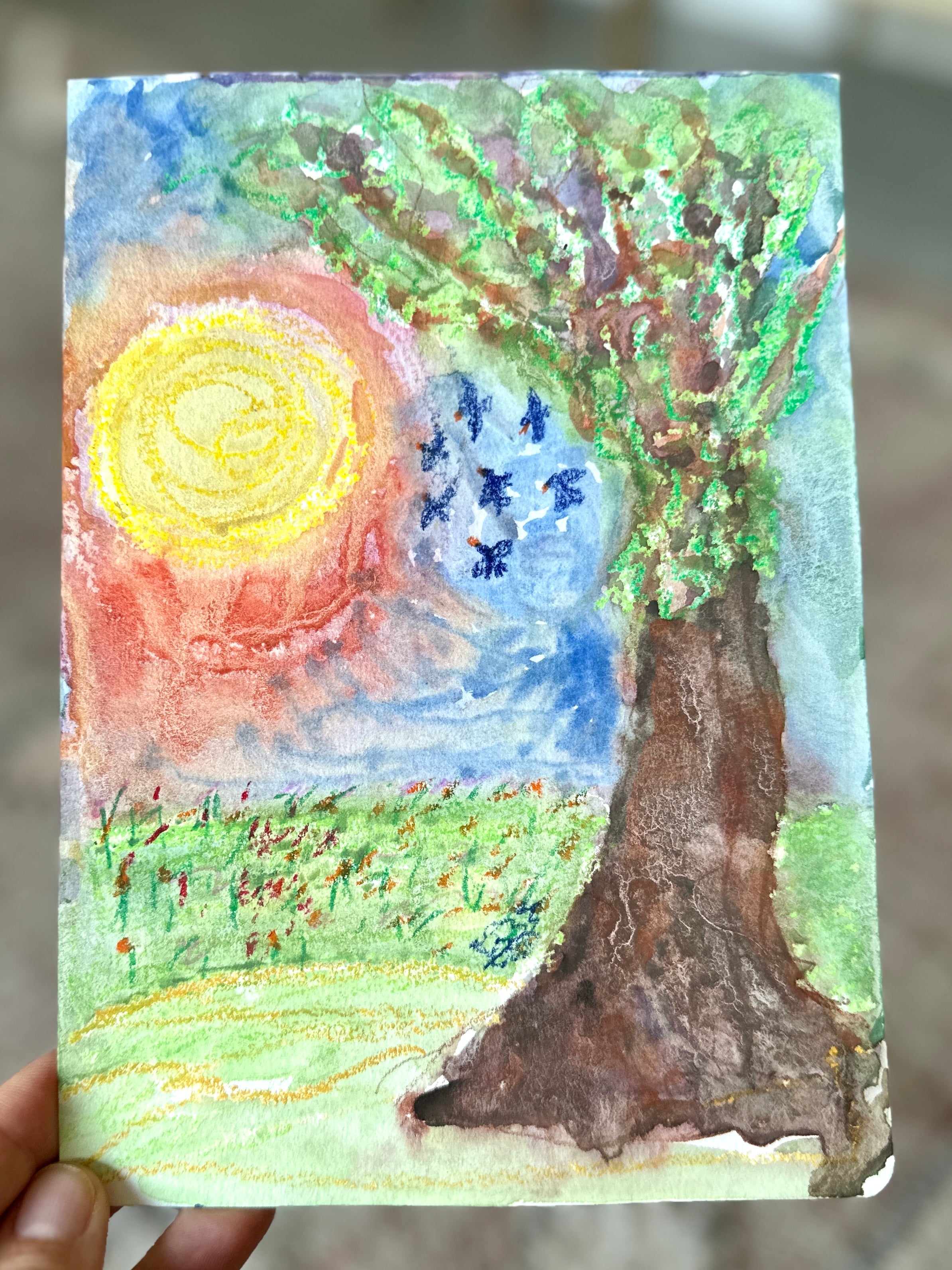 Watercolor "Returning Home”