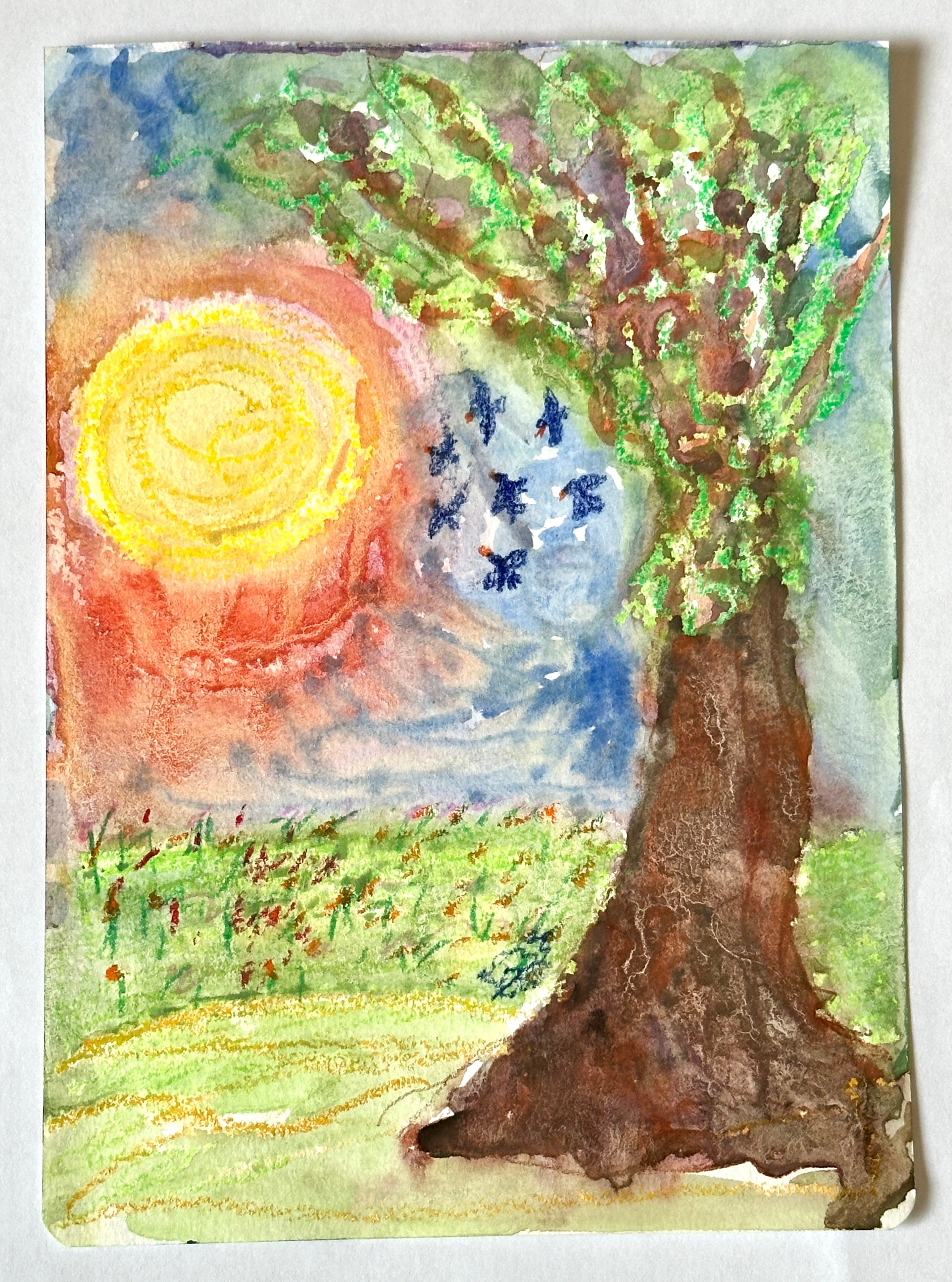 Watercolor "Returning Home”