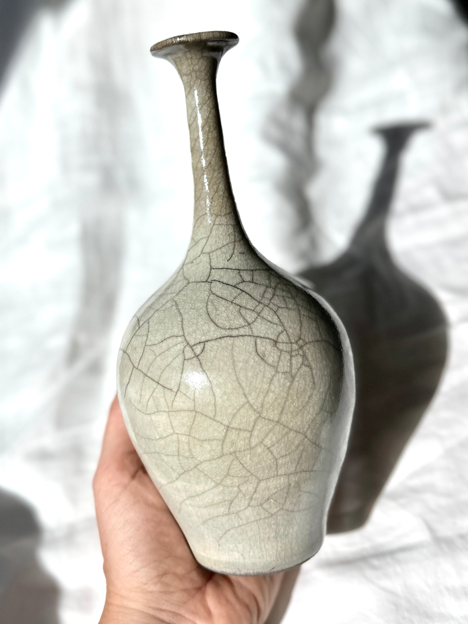 Raku white bottleneck no. 2