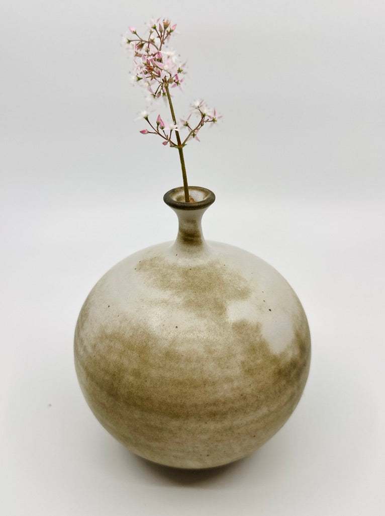 Gray/beige little neck vessel no. 32