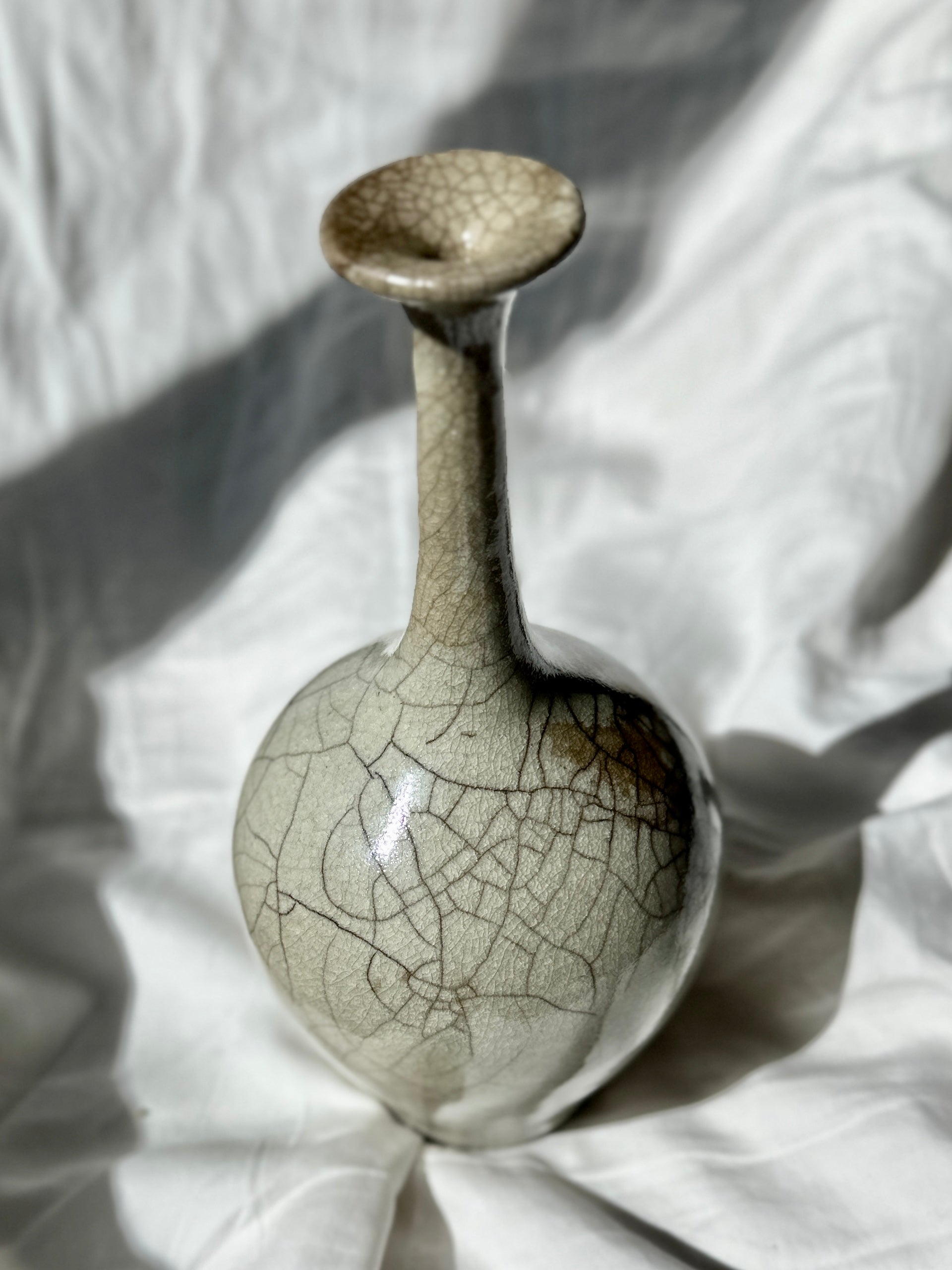 Raku white bottleneck no. 2