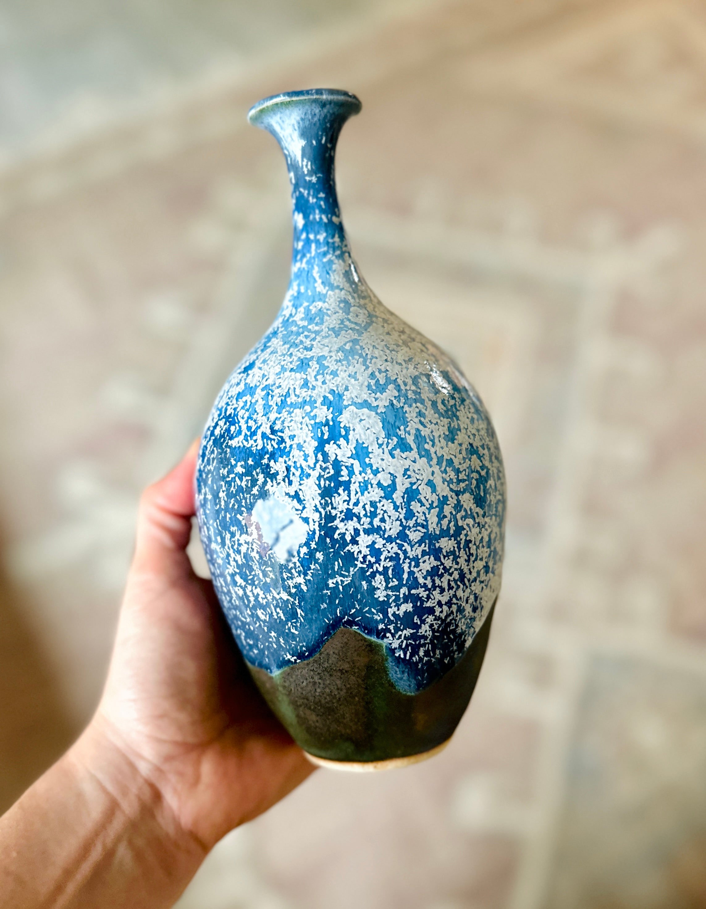 Frosty blue bottleneck no. 6