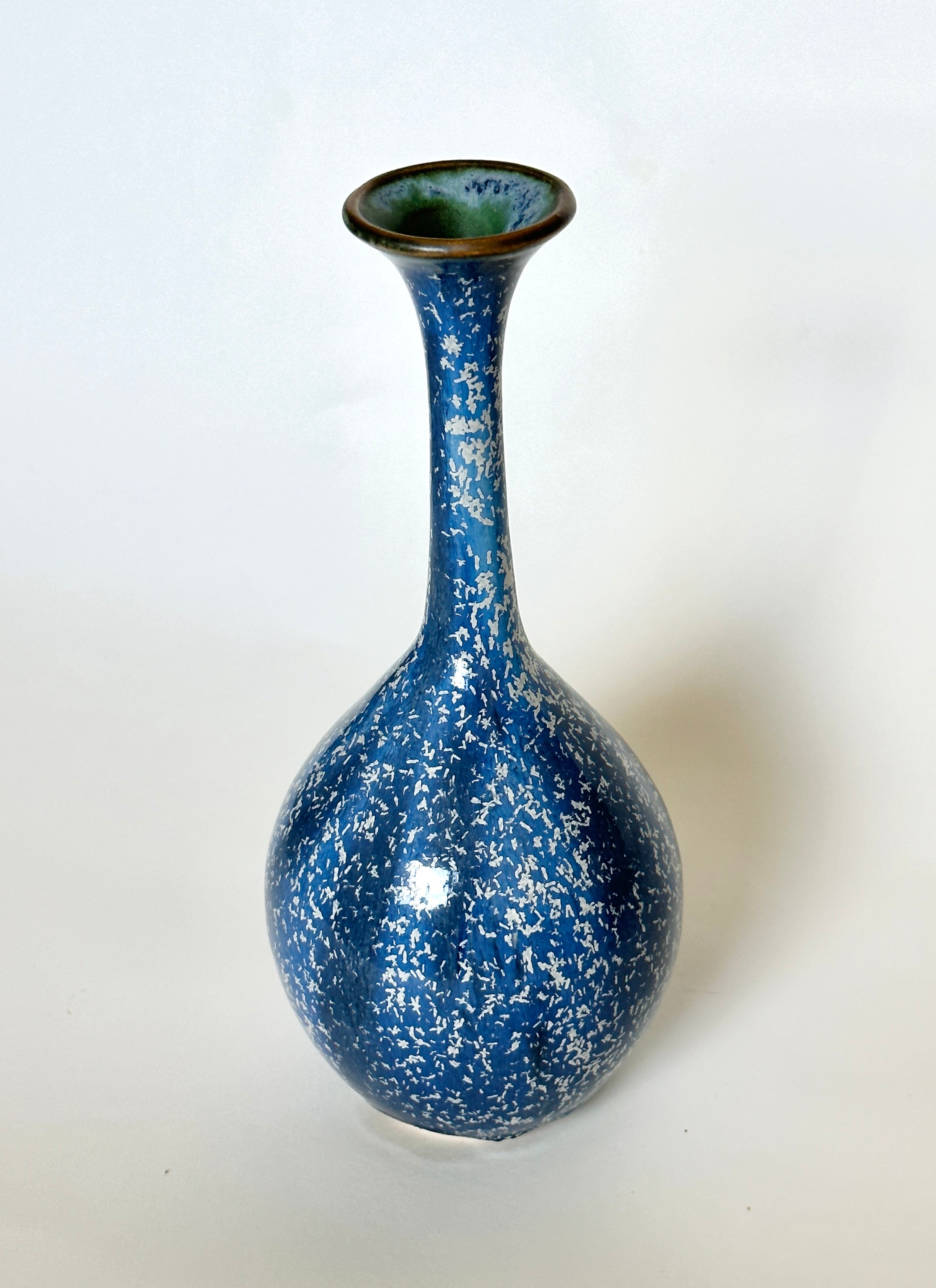 Frosty blue tall bottleneck no. 5
