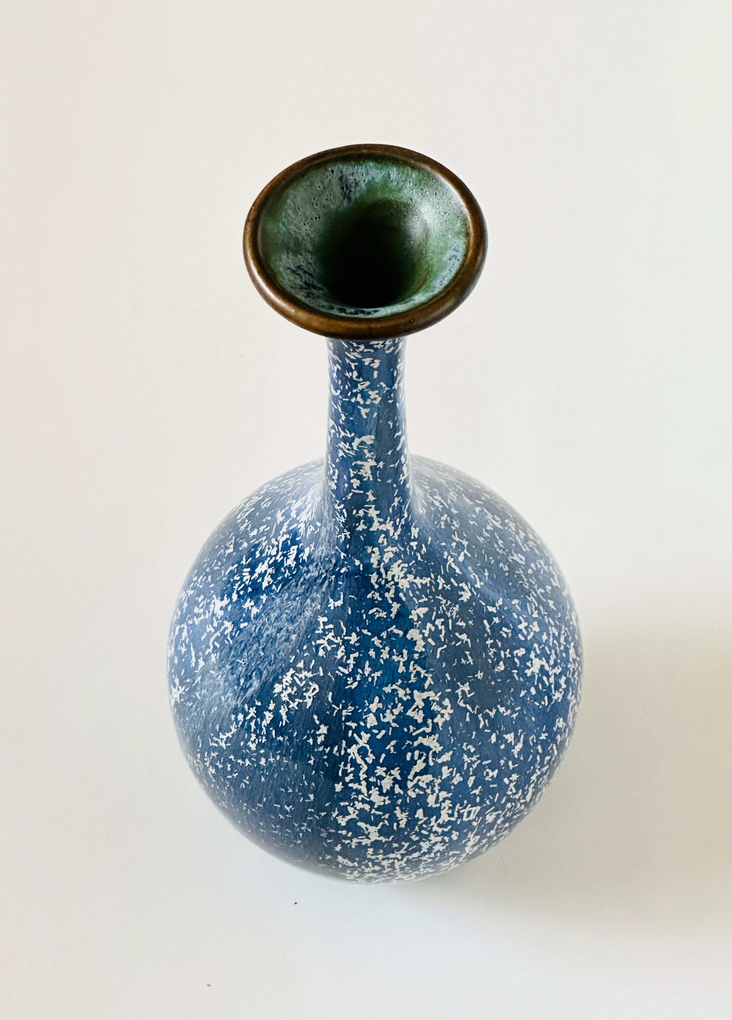 Frosty blue tall bottleneck no. 5