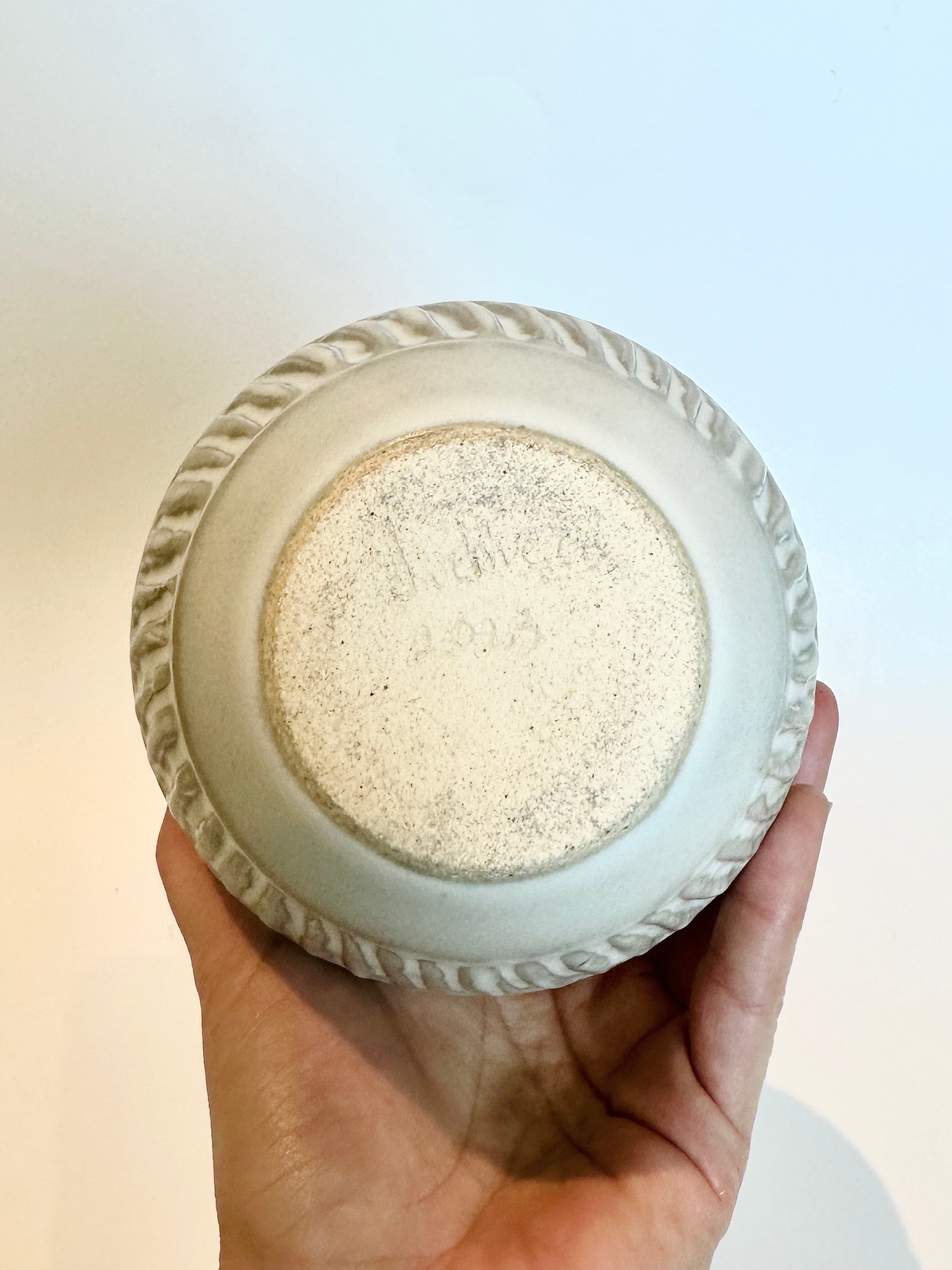 Matte white carved bottleneck no. 27