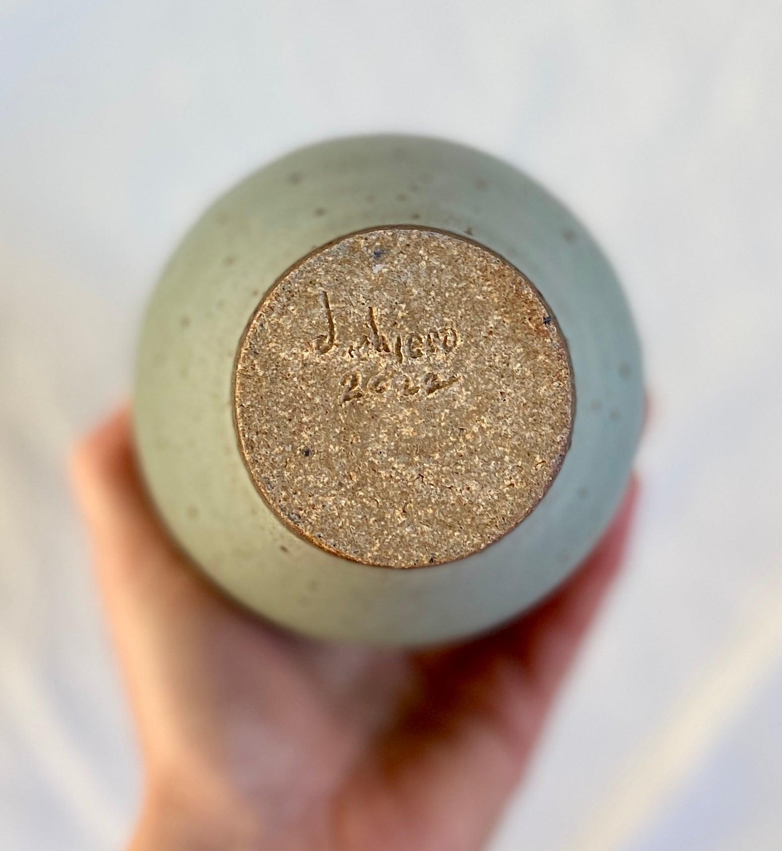 Blue speckled bottleneck vessel no. 12 - Dana Chieco Studio
