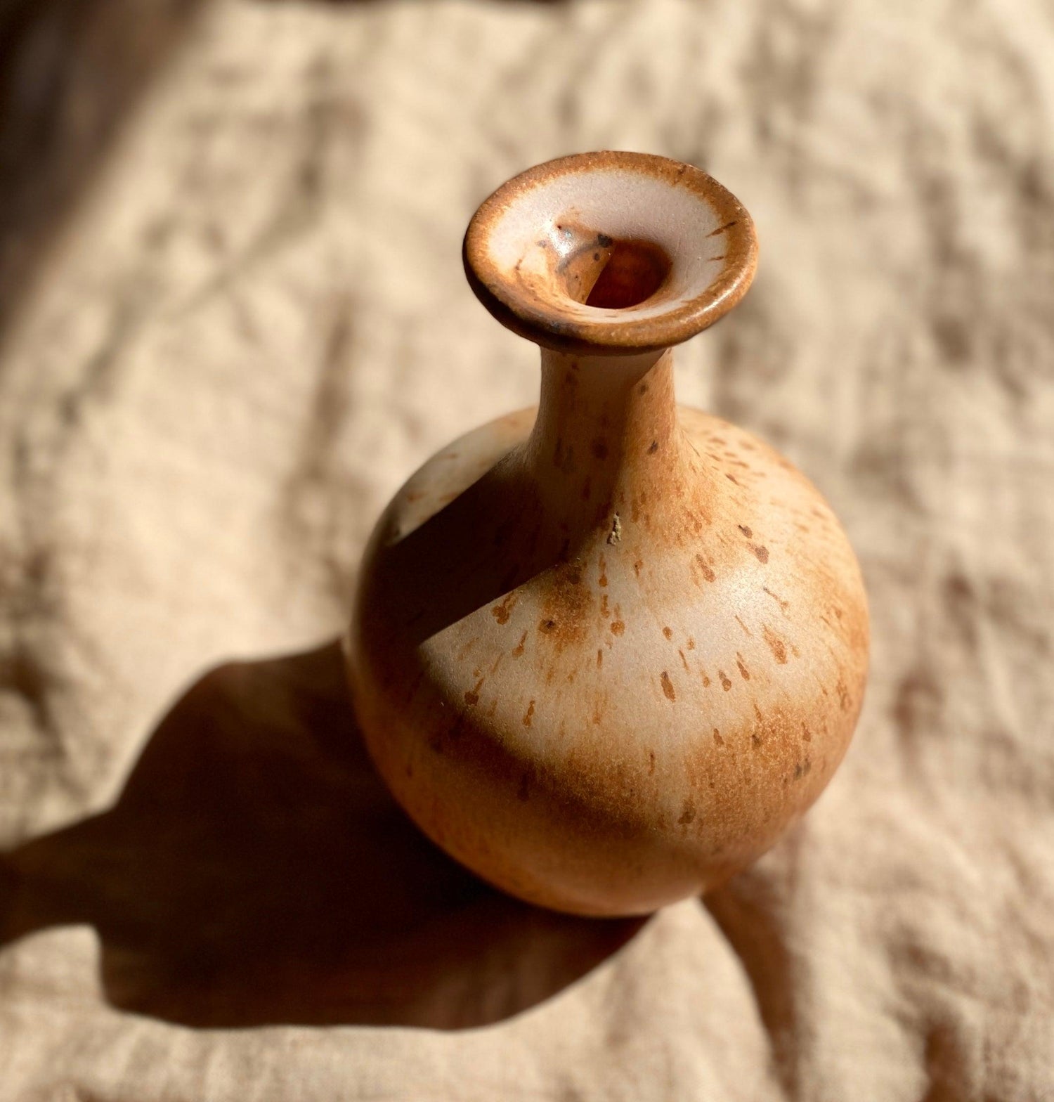 Pink/peach speckled bottle neck vase No. 6 - Dana Chieco Studio
