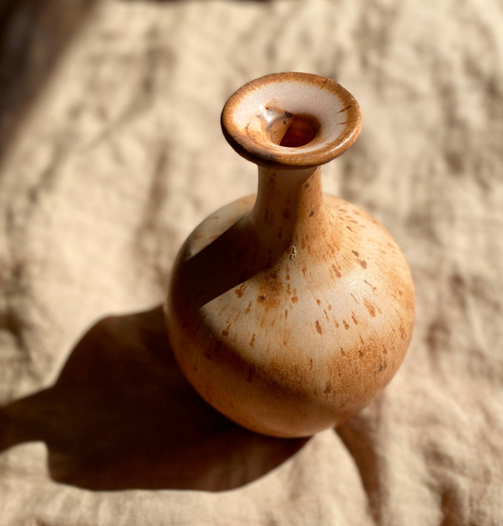 Pink/peach speckled bottle neck vase No. 6 - Dana Chieco Studio