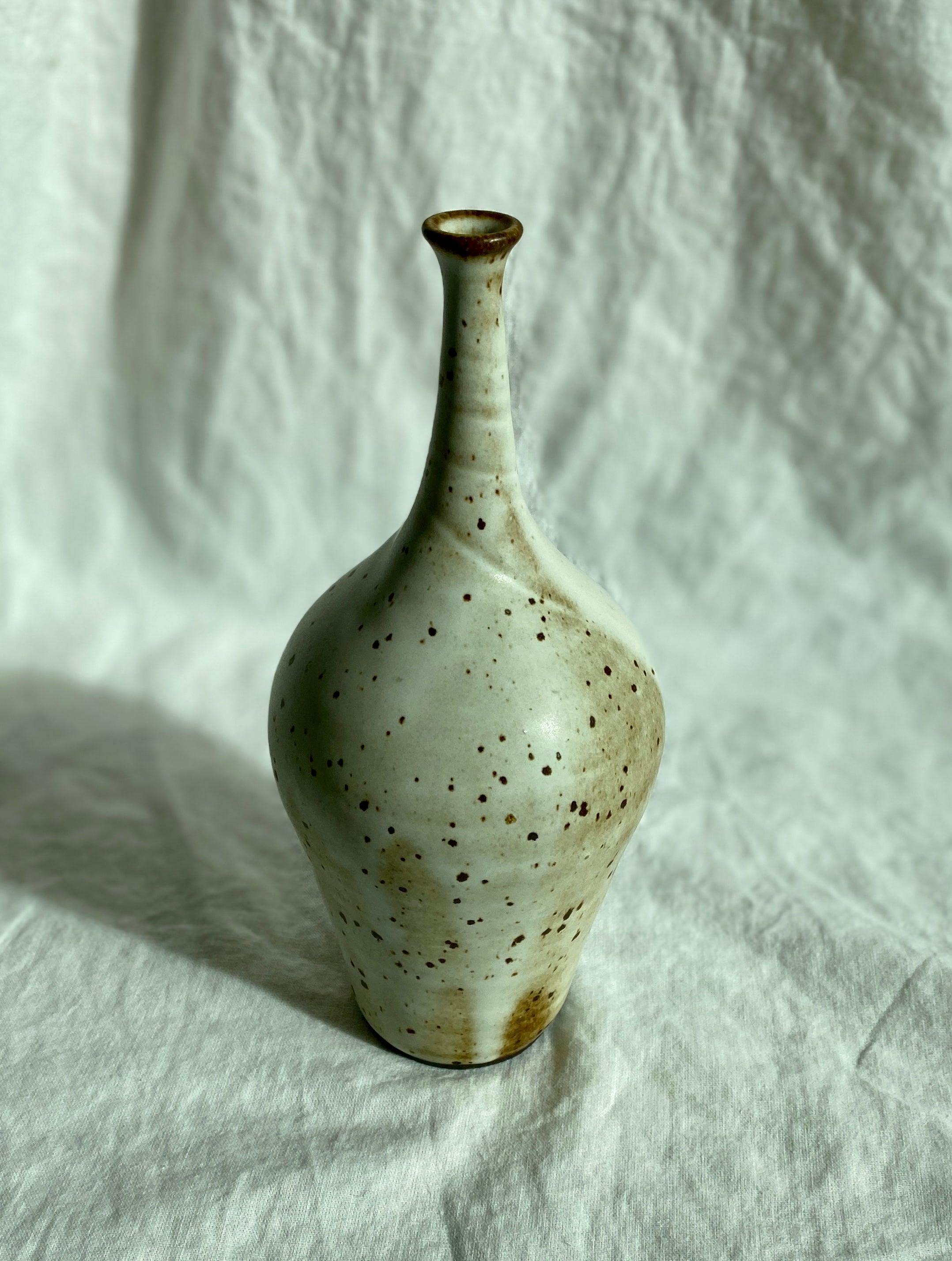 Matte white speckled bottleneck no. 18 - Dana Chieco Studio