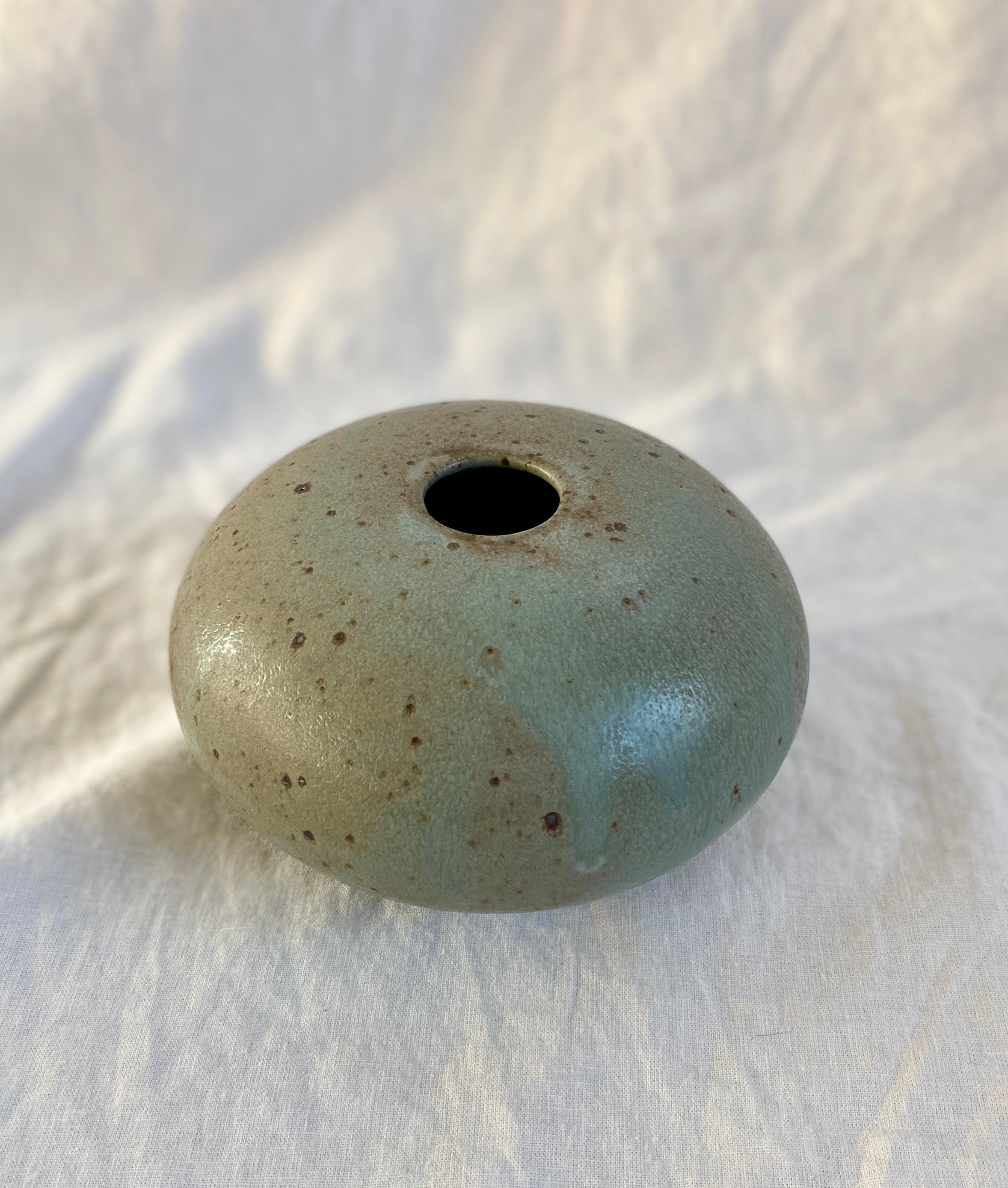 Blue speckled wide vessel - Dana Chieco Studio