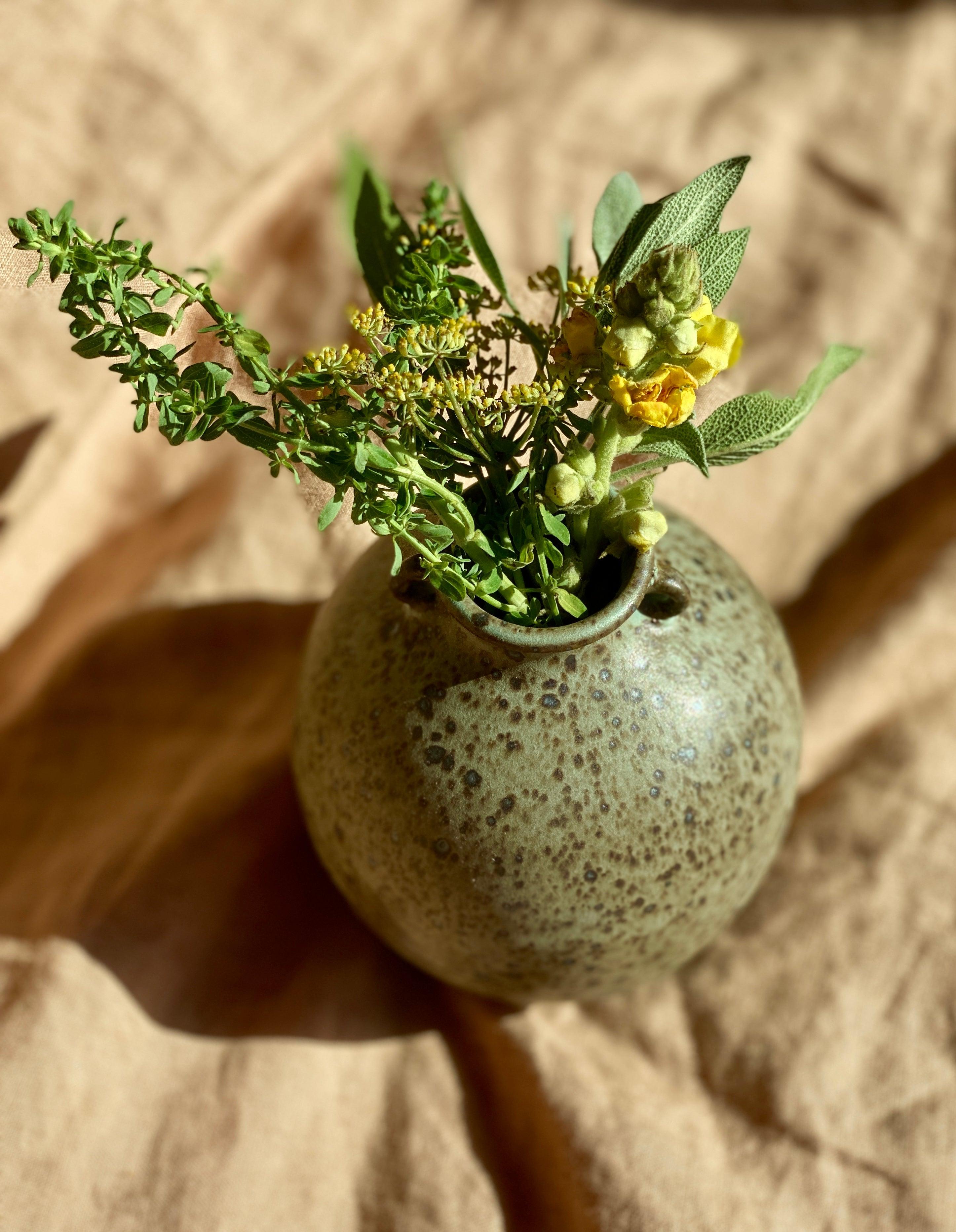 Blue speckled bud vase No. 2 - Dana Chieco Studio