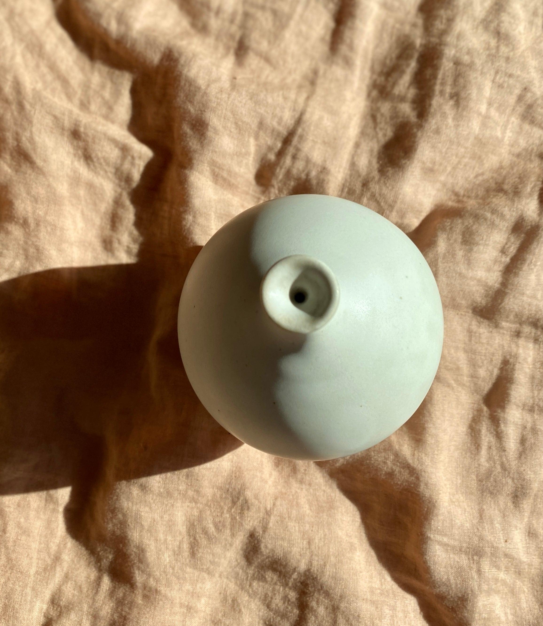 Matte white bottle-neck decorative vase No. 15 - Dana Chieco Studio