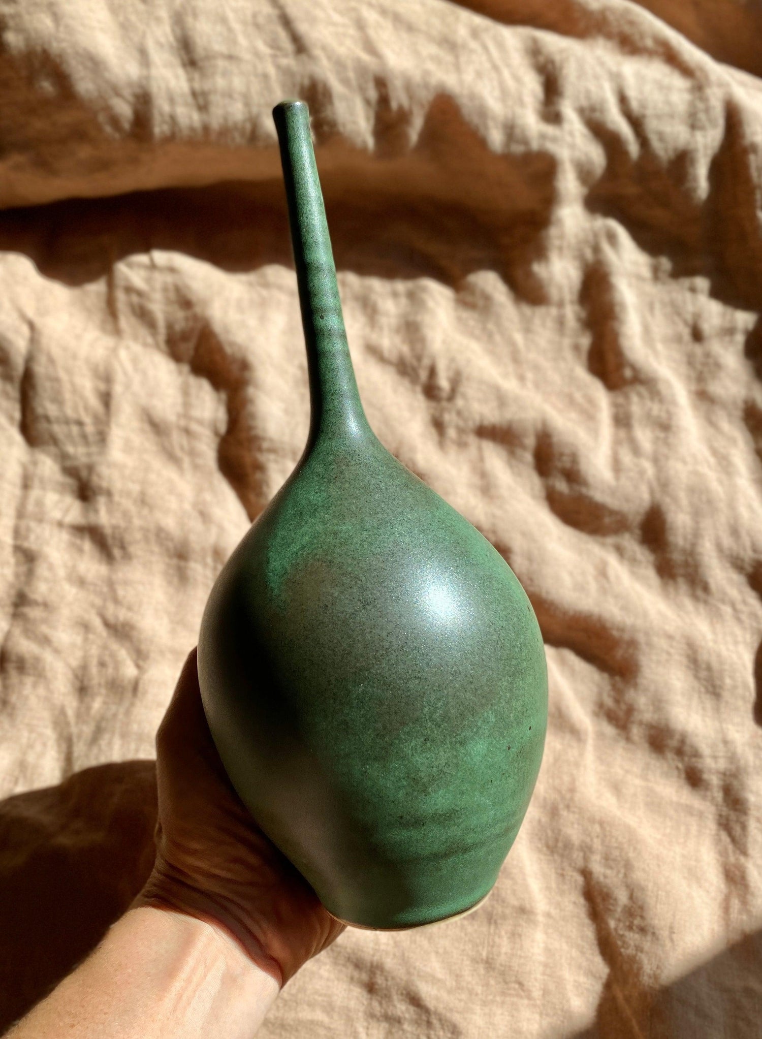 Green decorative bottle No. 7 - Dana Chieco Studio
