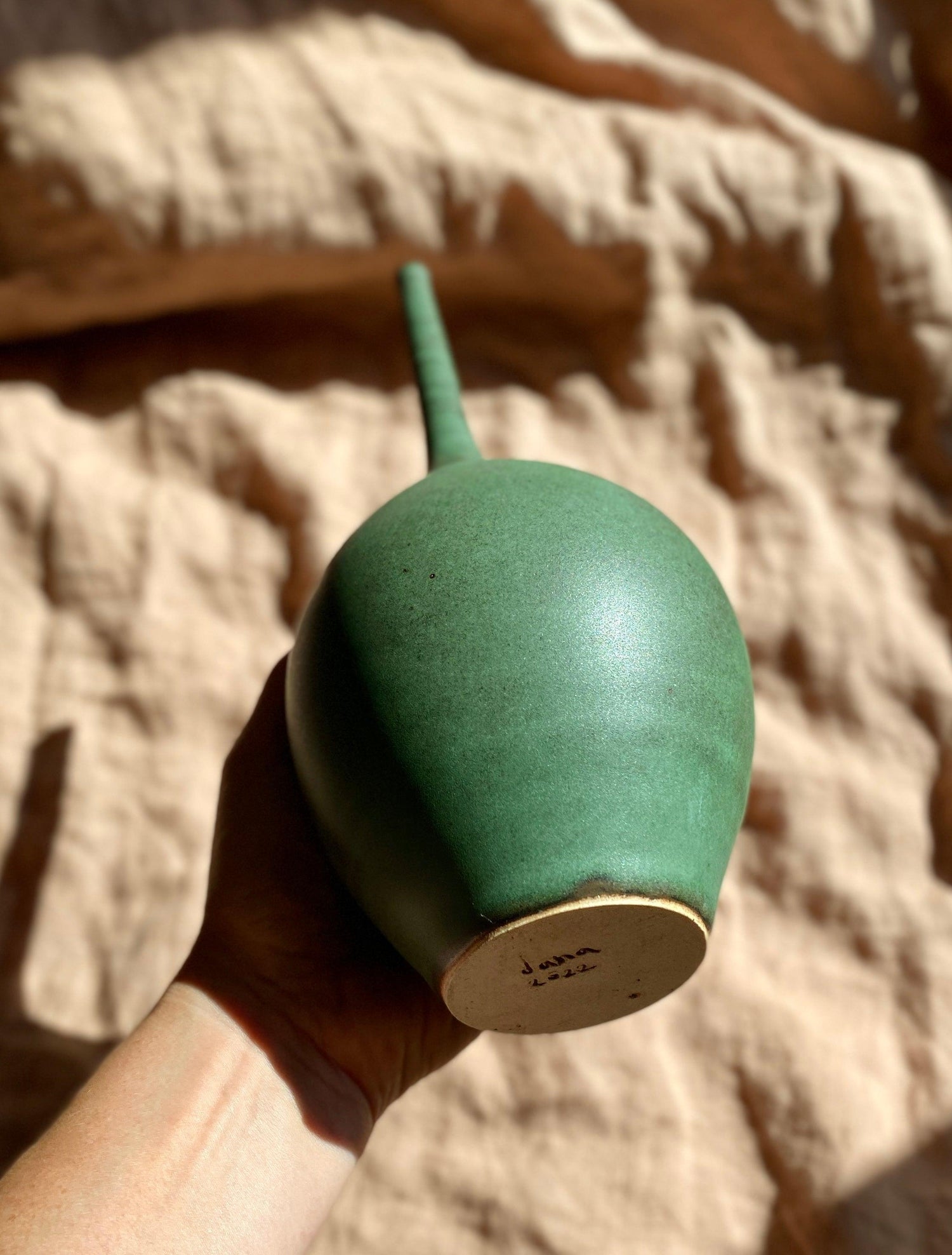Green decorative bottle No. 7 - Dana Chieco Studio