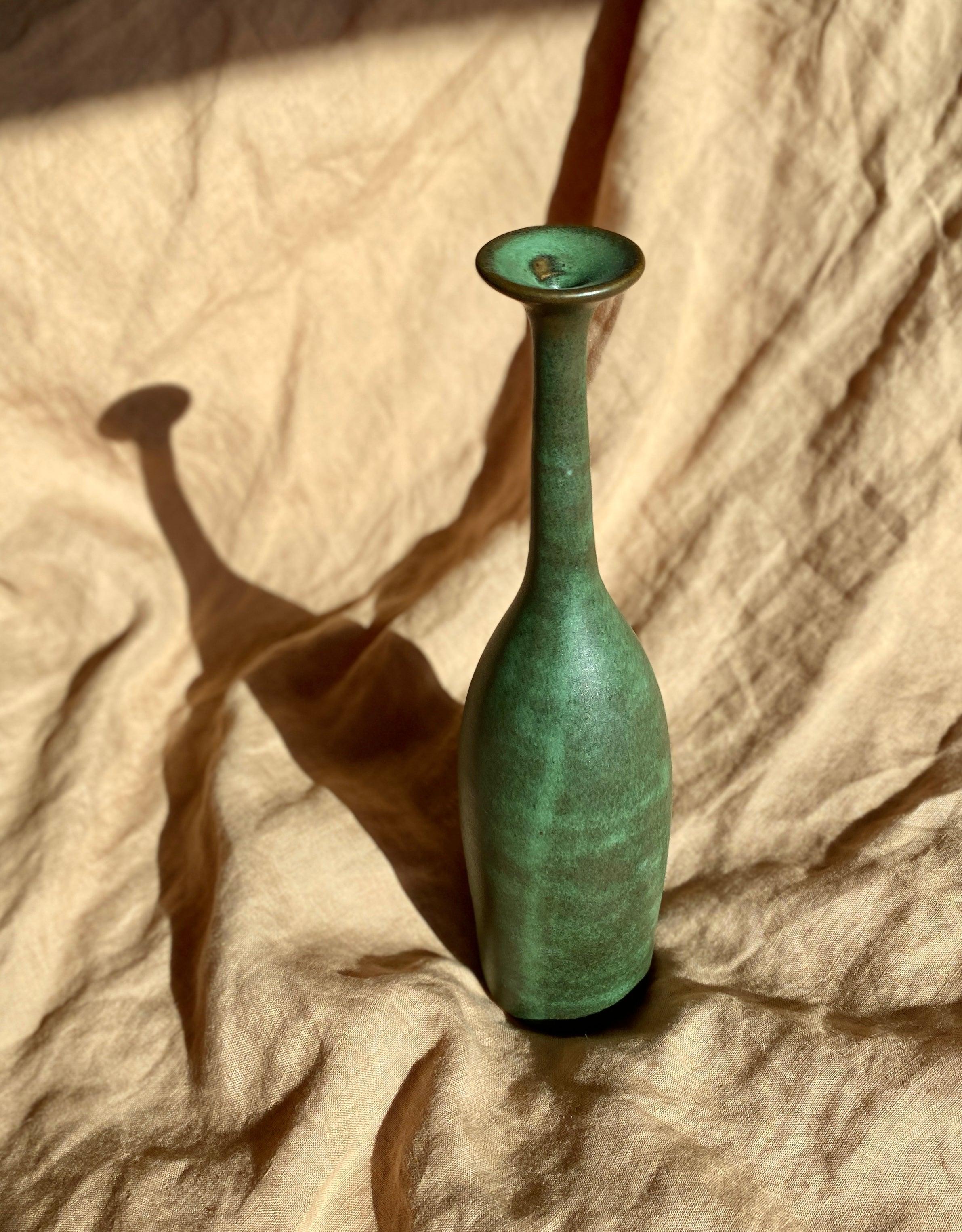 Green decorative bottle No. 9 - Dana Chieco Studio