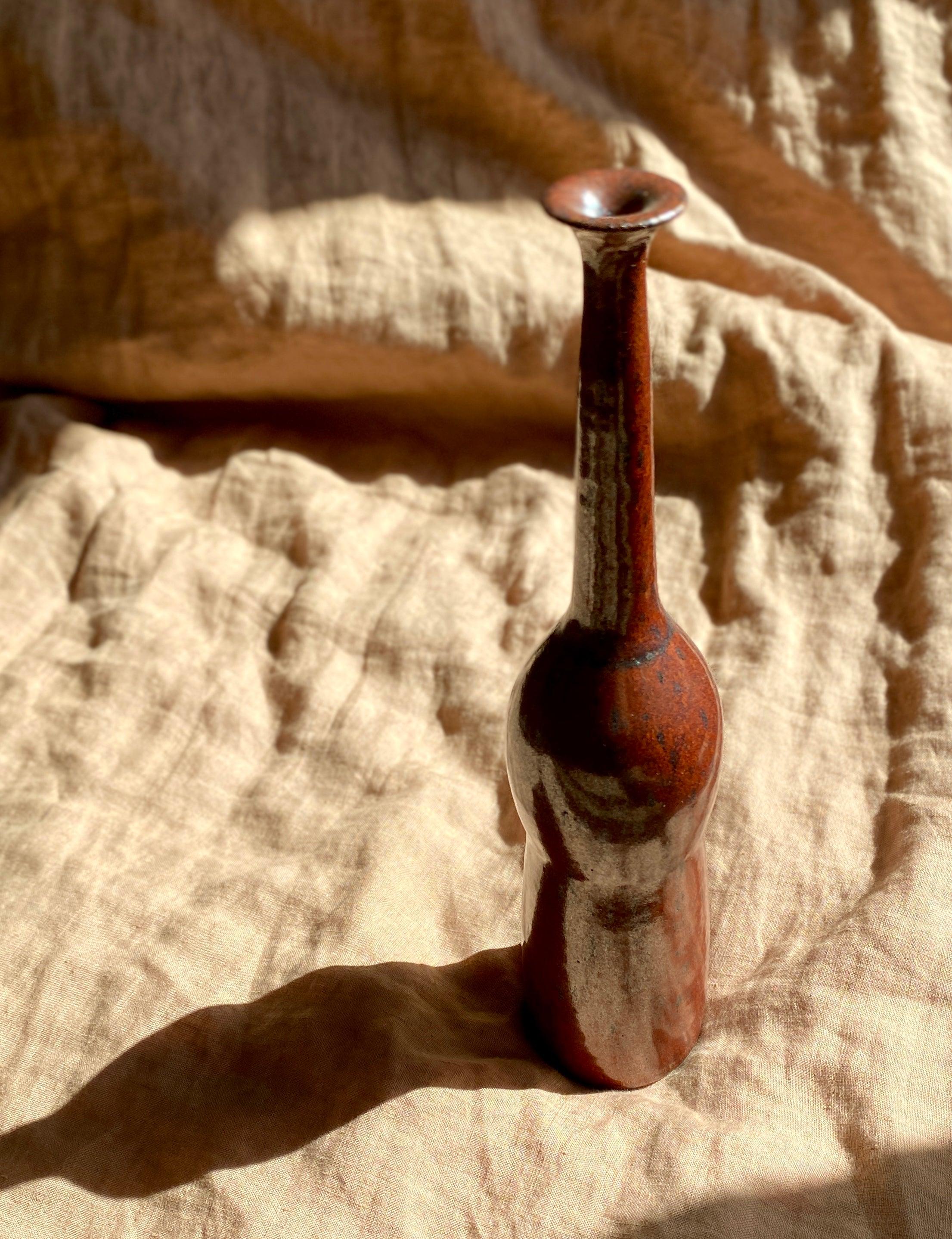 Red speckled decorative bottle No. 4 - Dana Chieco Studio