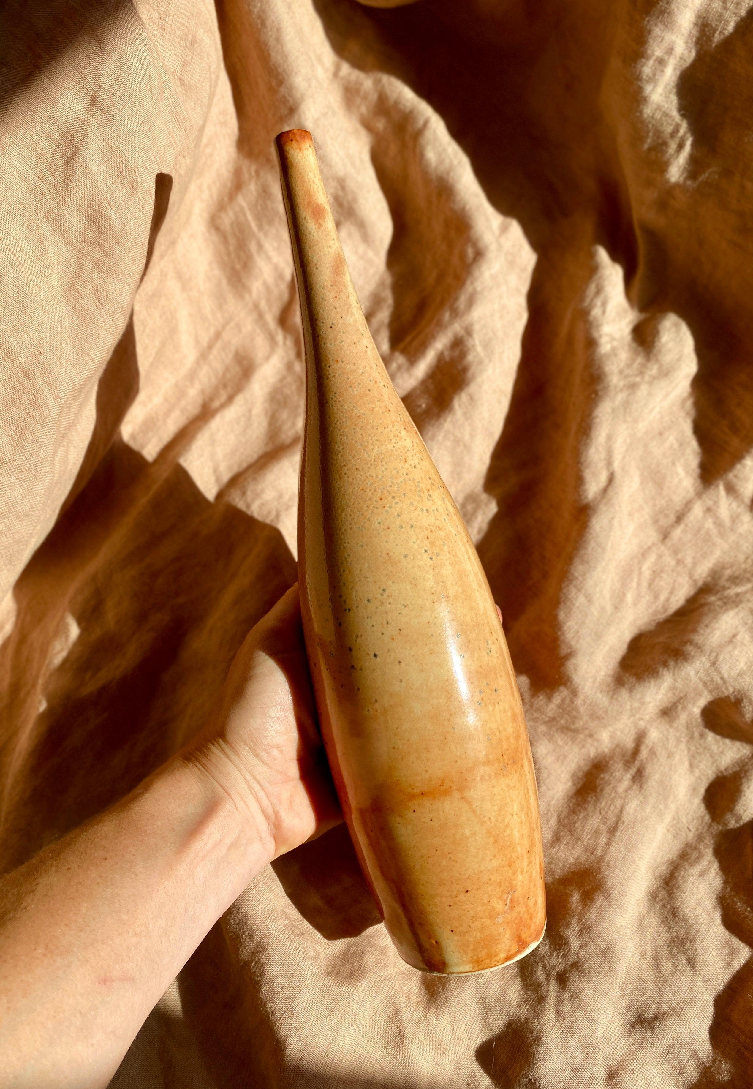 Shino tall rustic decorative bottle No. 15 - Dana Chieco Studio