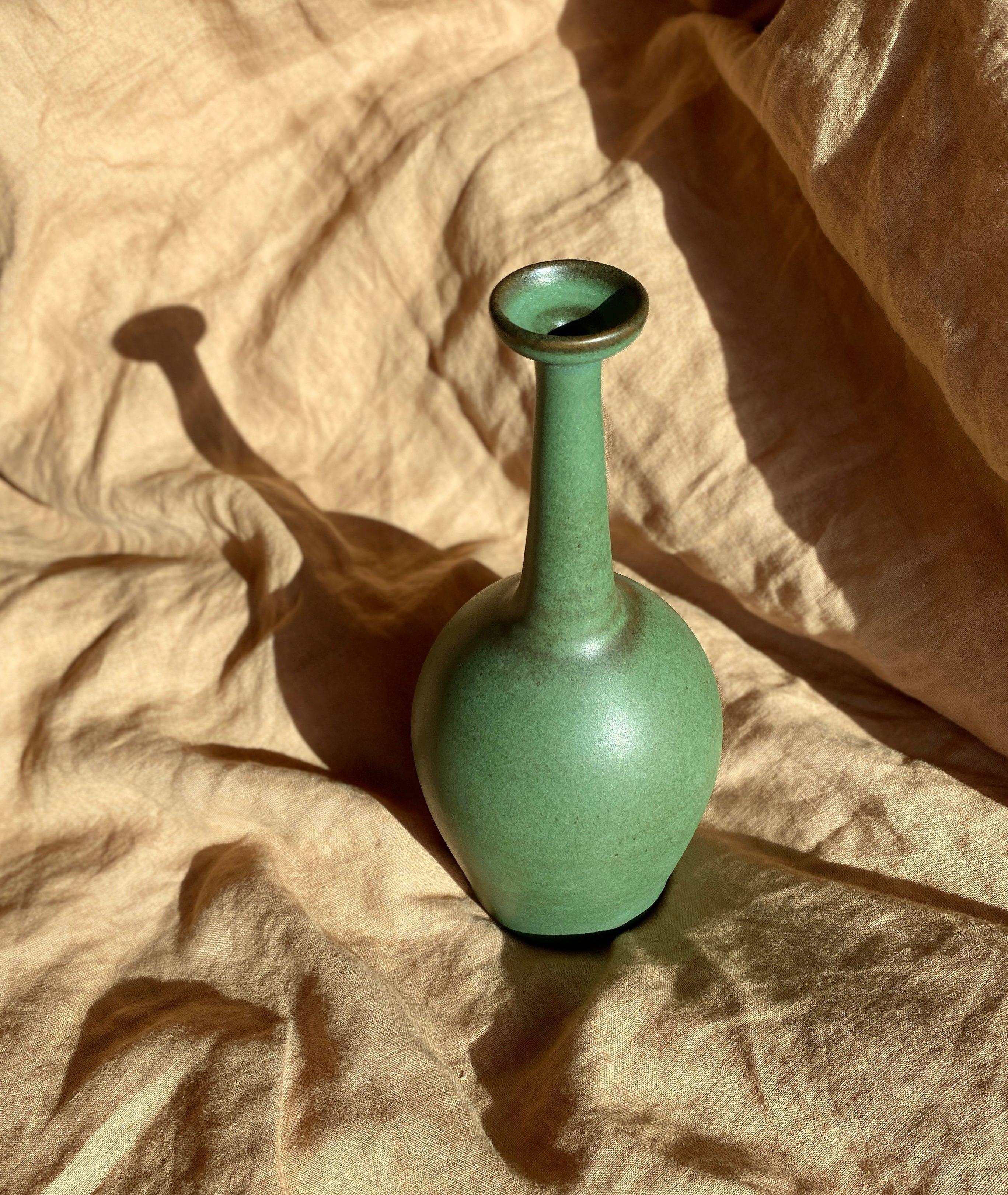 Green decorative bottle No. 14 - Dana Chieco Studio