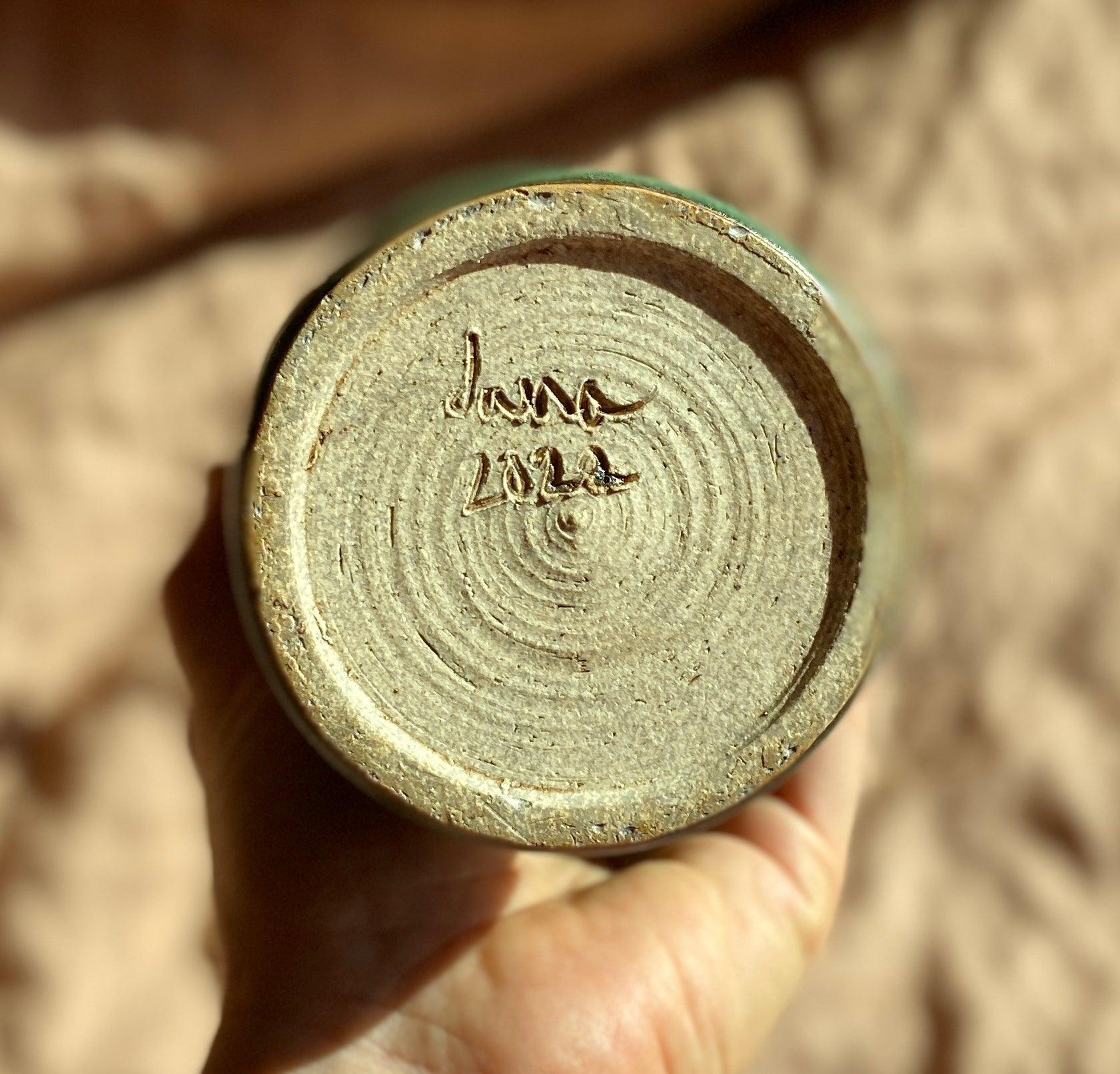 Green decorative bottle No. 11 - Dana Chieco Studio