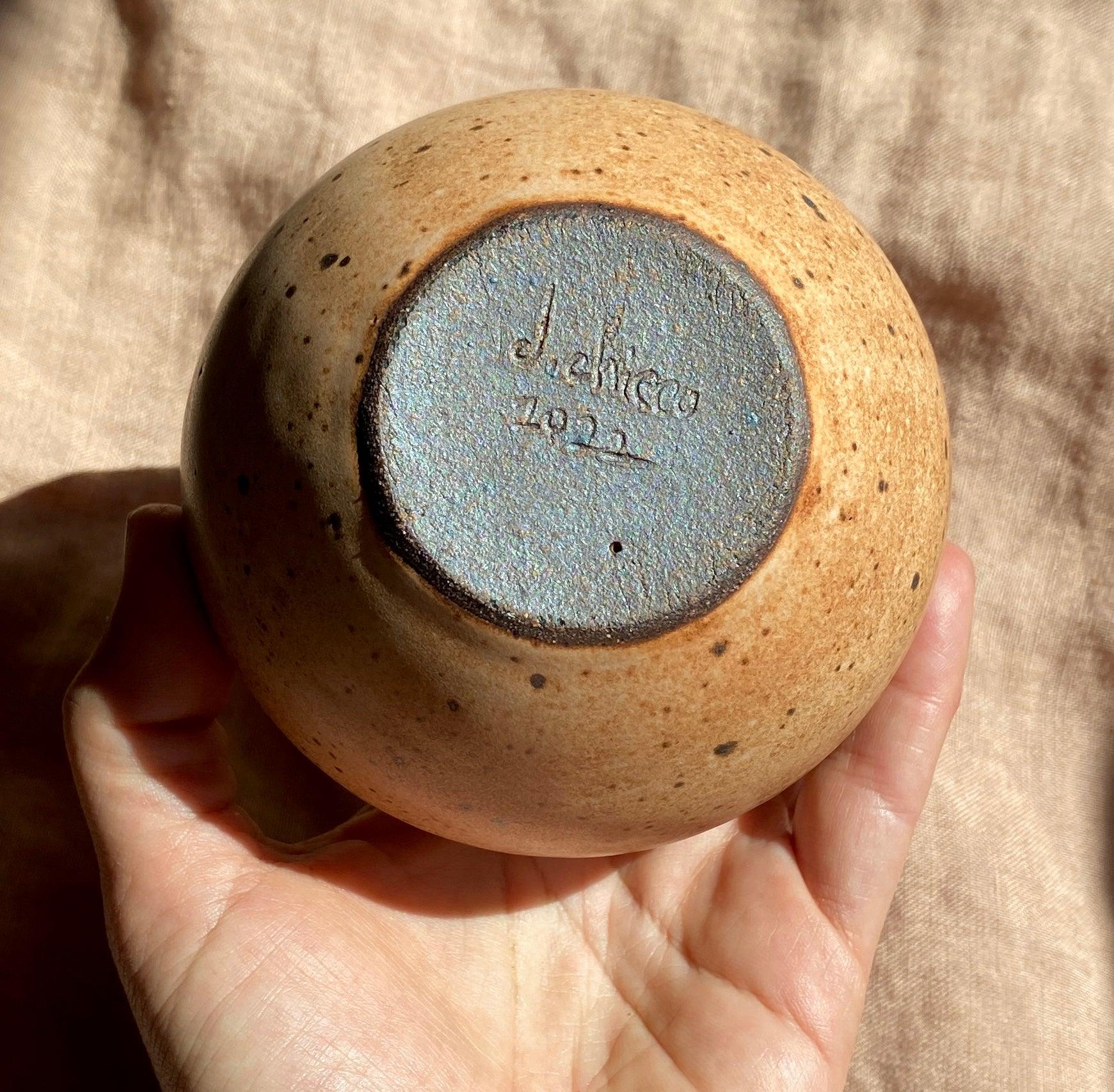 Pink/peach speckled skinny neck vase No. 4 - Dana Chieco Studio