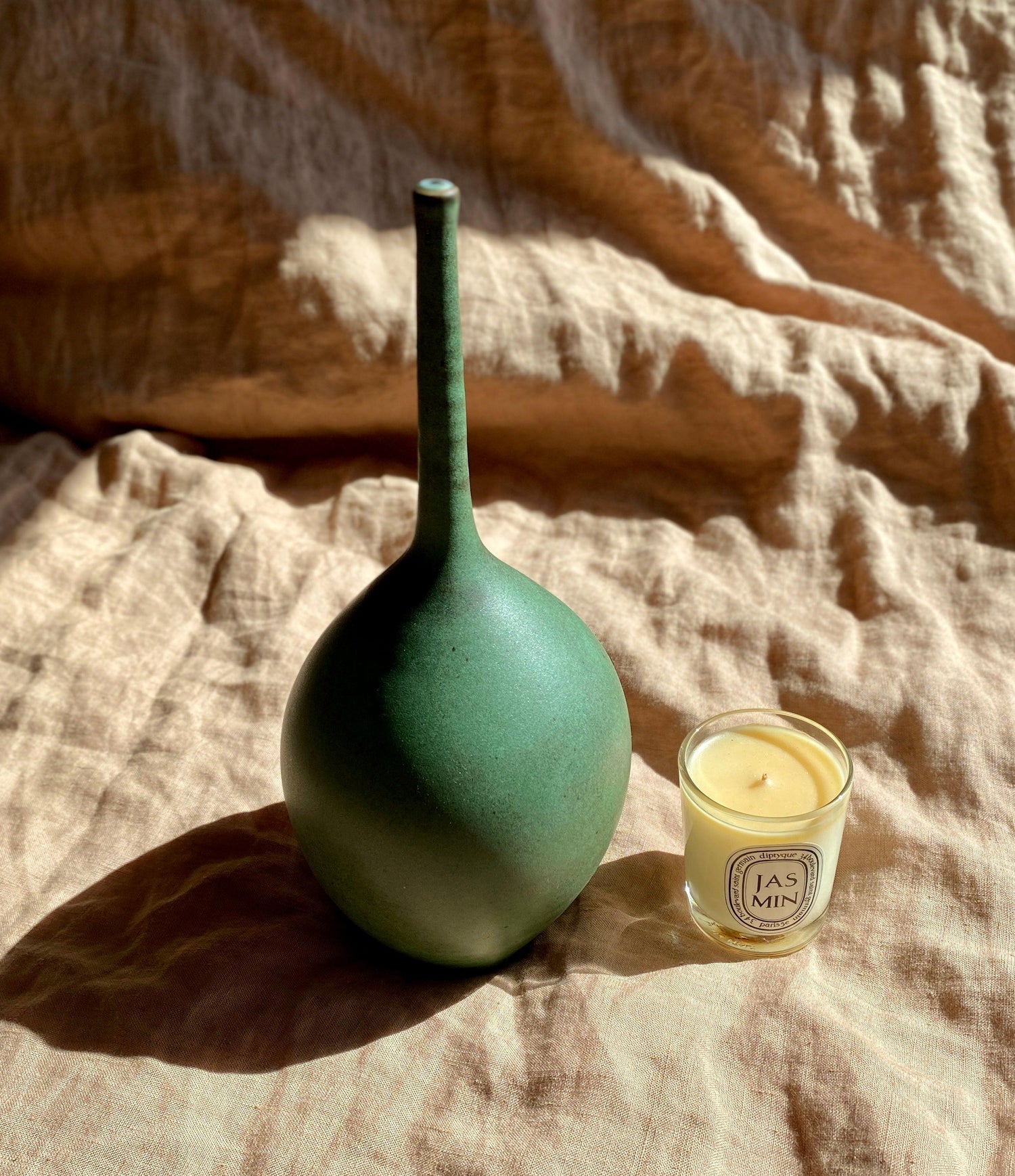 Green decorative bottle No. 7 - Dana Chieco Studio