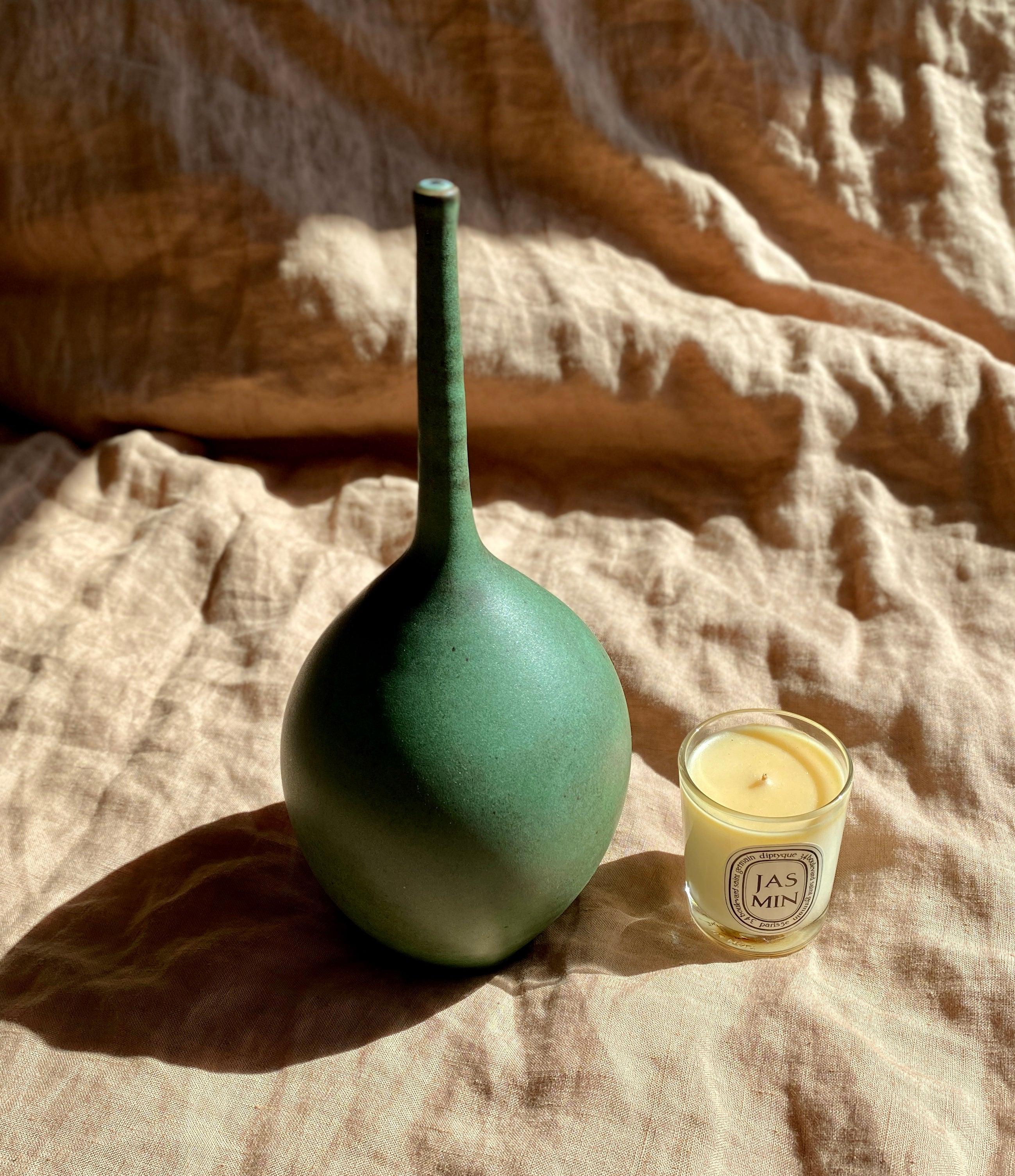Green decorative bottle No. 7 - Dana Chieco Studio