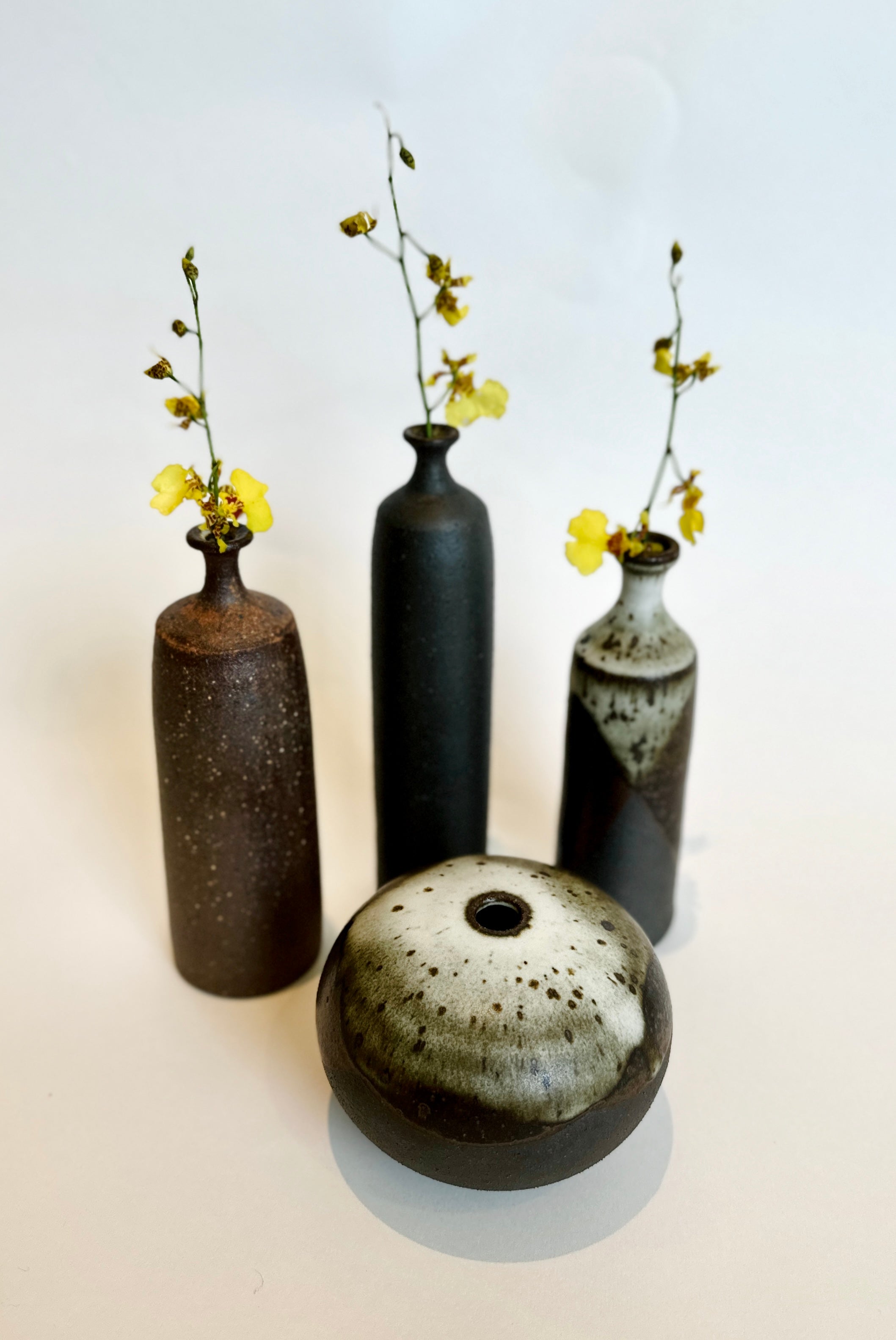 Black clay poured glaze orb