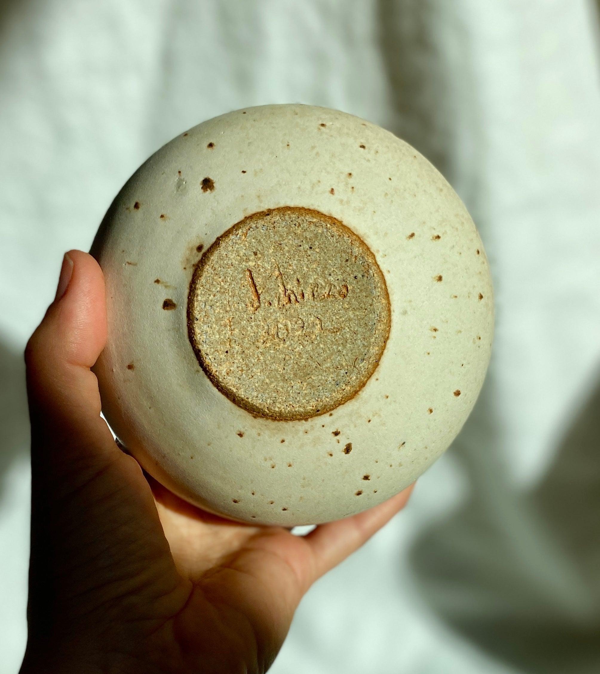Warm satin white speckled vessel no. 3 - Dana Chieco Studio