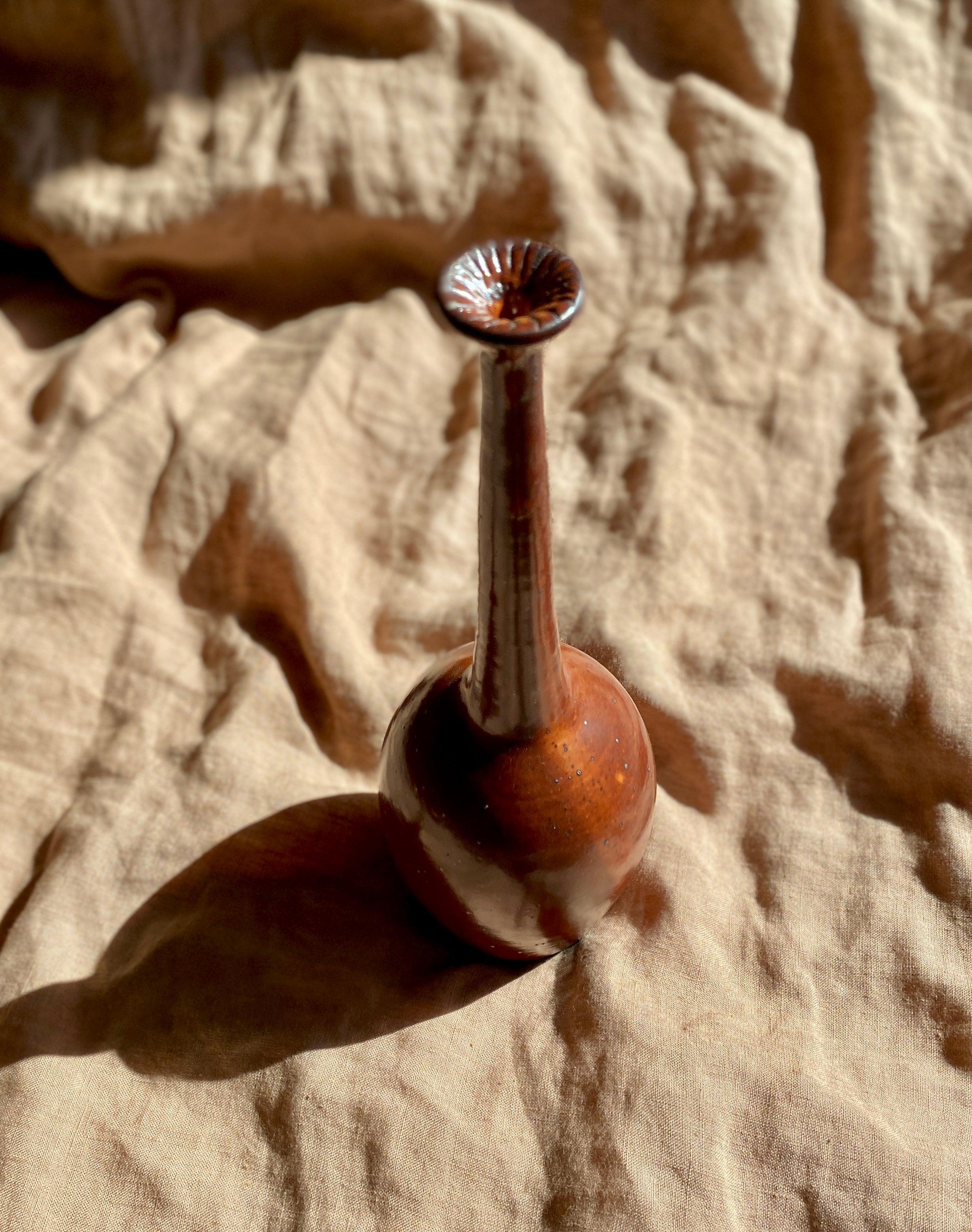 Dark Shino decorative bottle No. 4 - Dana Chieco Studio