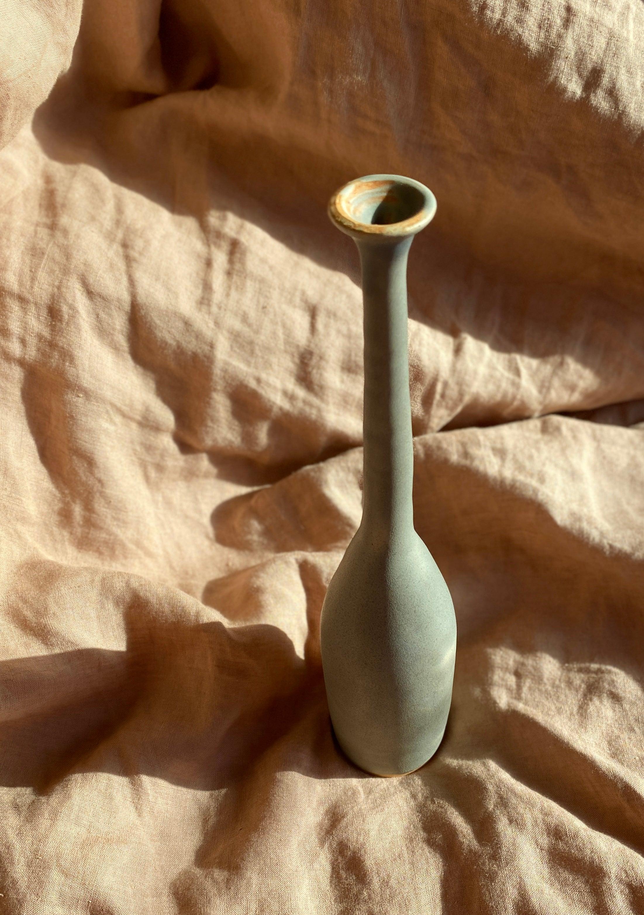 Gray and tan decorative bottle No. 1 - Dana Chieco Studio