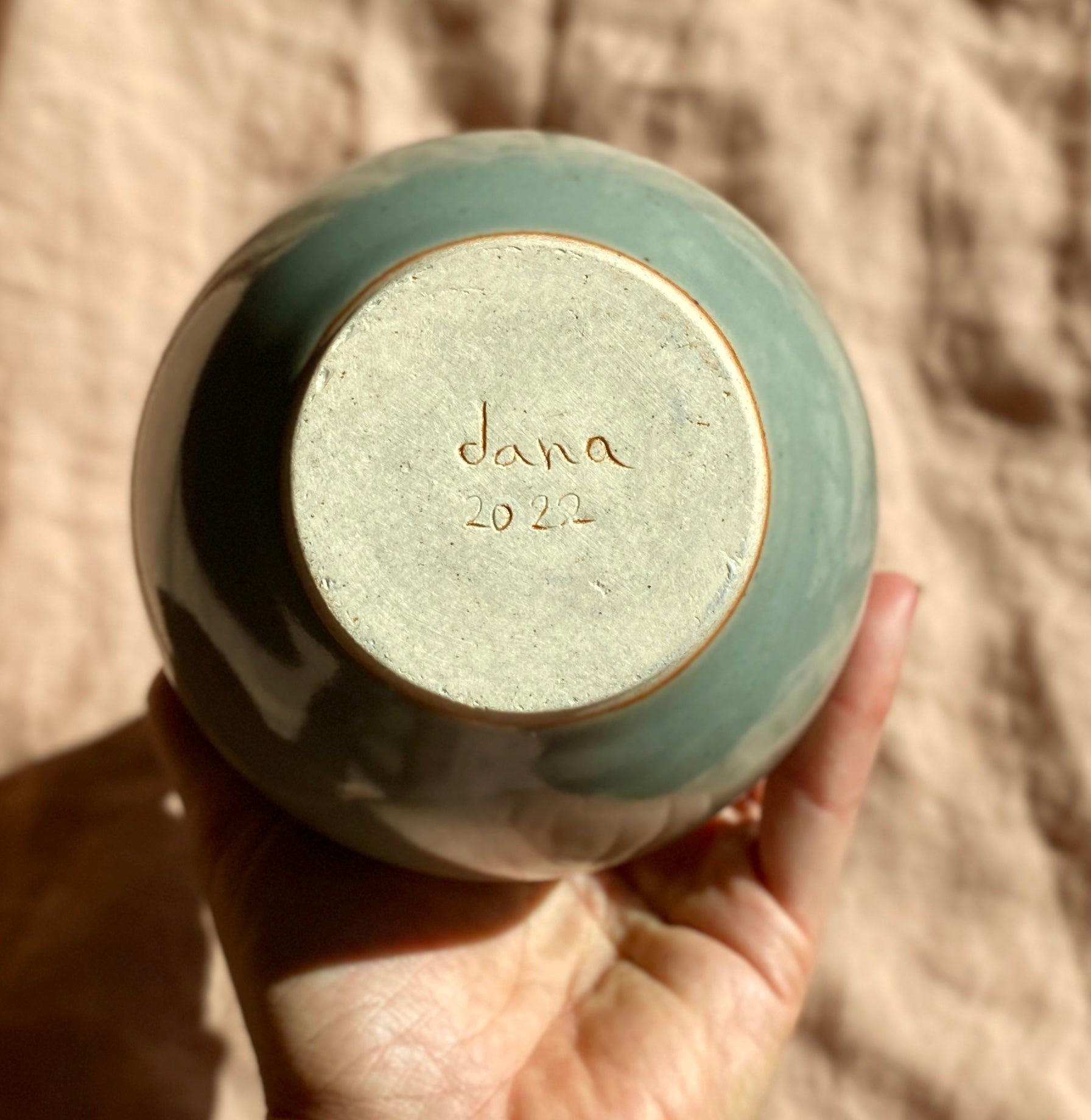 Celadon porcelain flared bottle-neck vase - Dana Chieco Studio