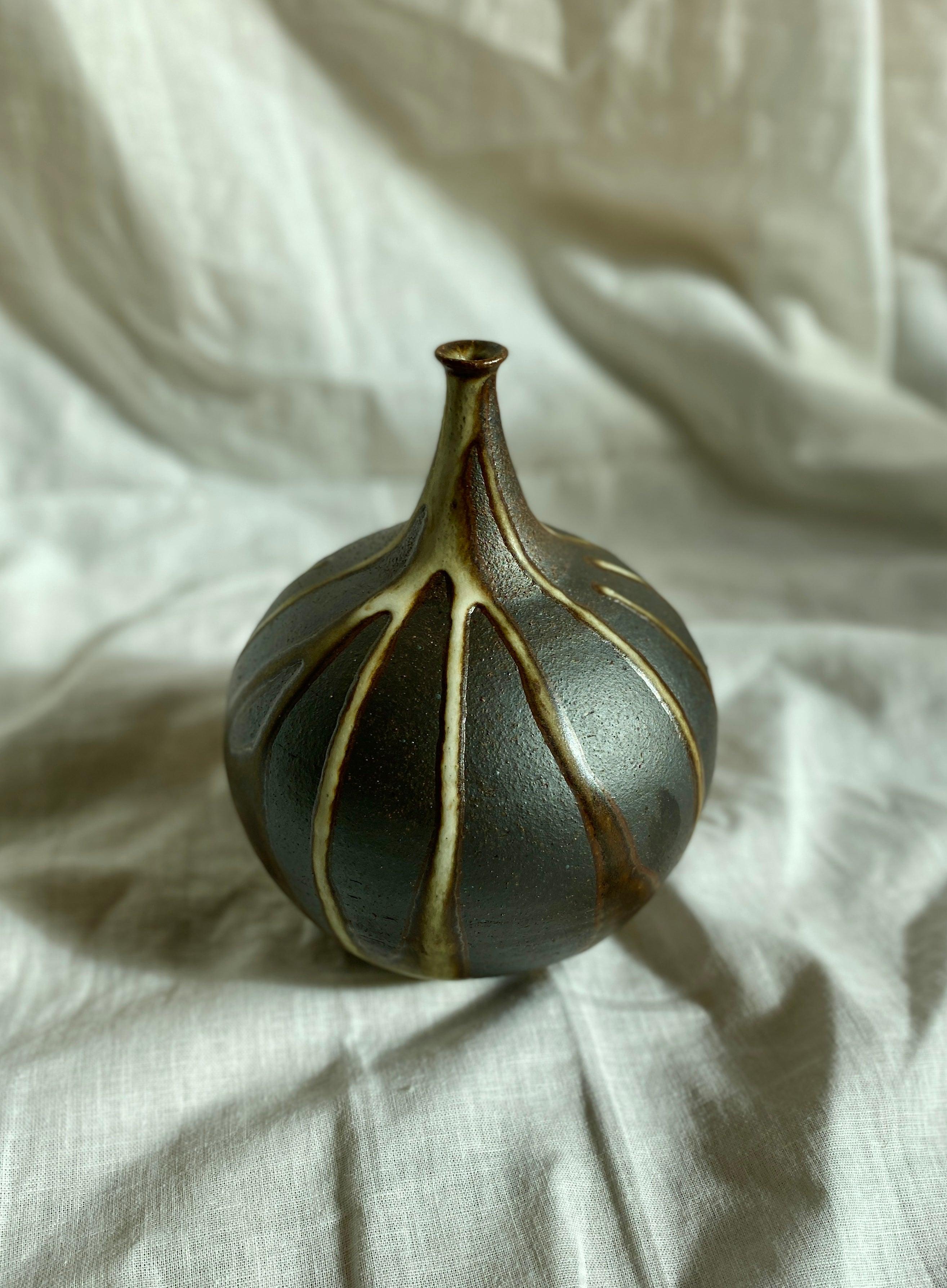 Poured glaze on black clay no. 2 - Dana Chieco Studio