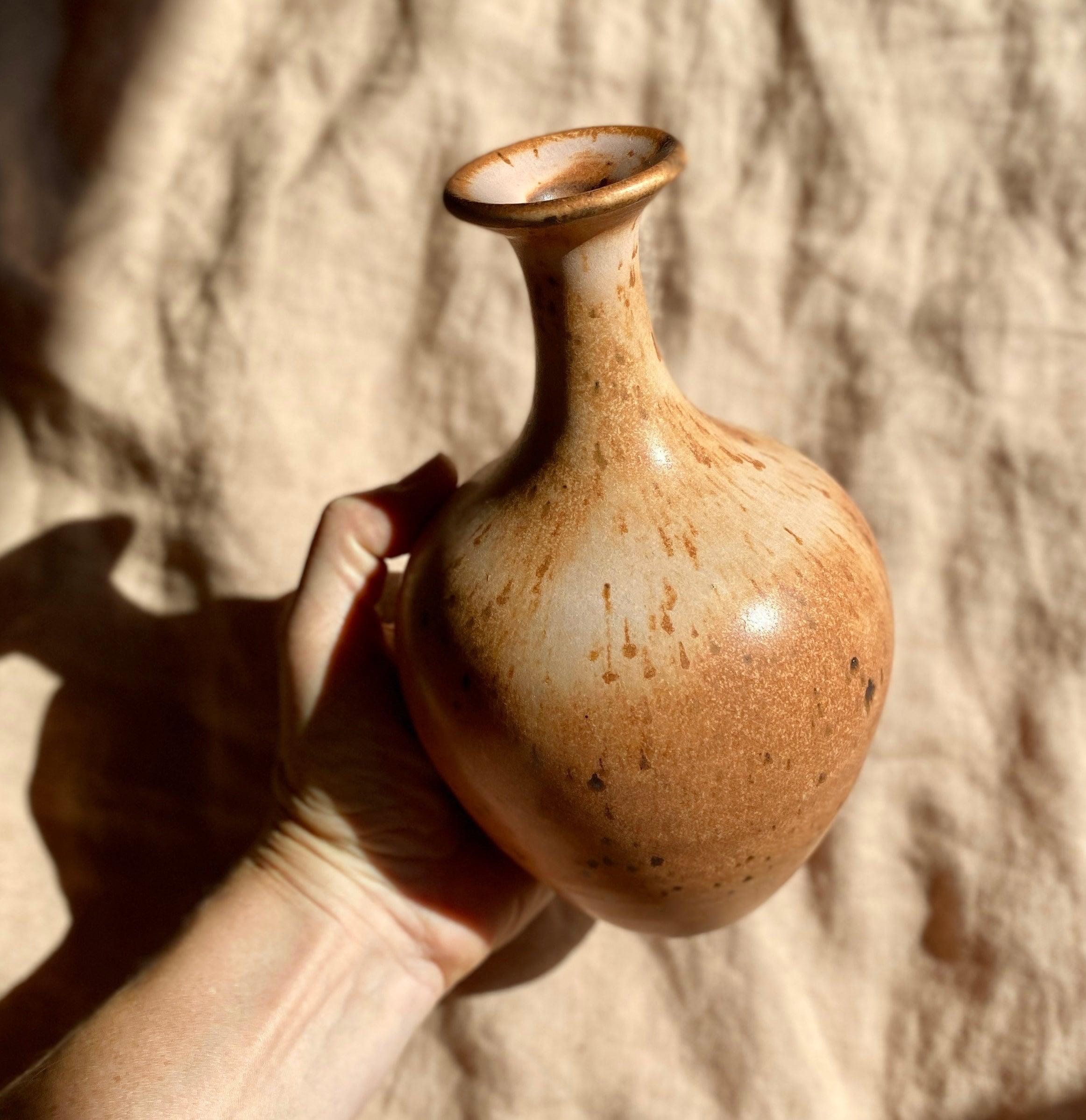 Pink/peach speckled bottle neck vase No. 6 - Dana Chieco Studio