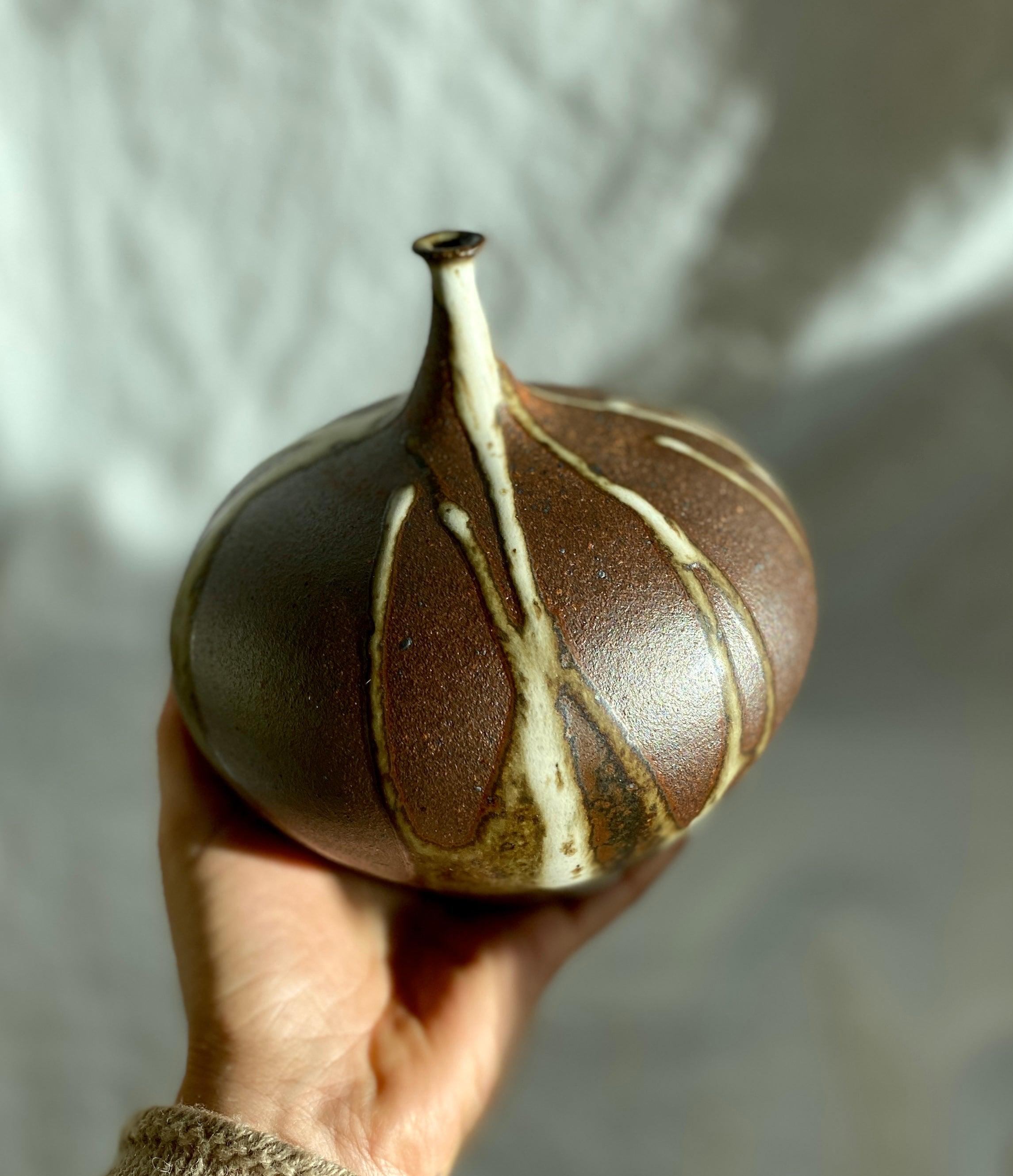 Poured glaze on red clay no. 1 - Dana Chieco Studio