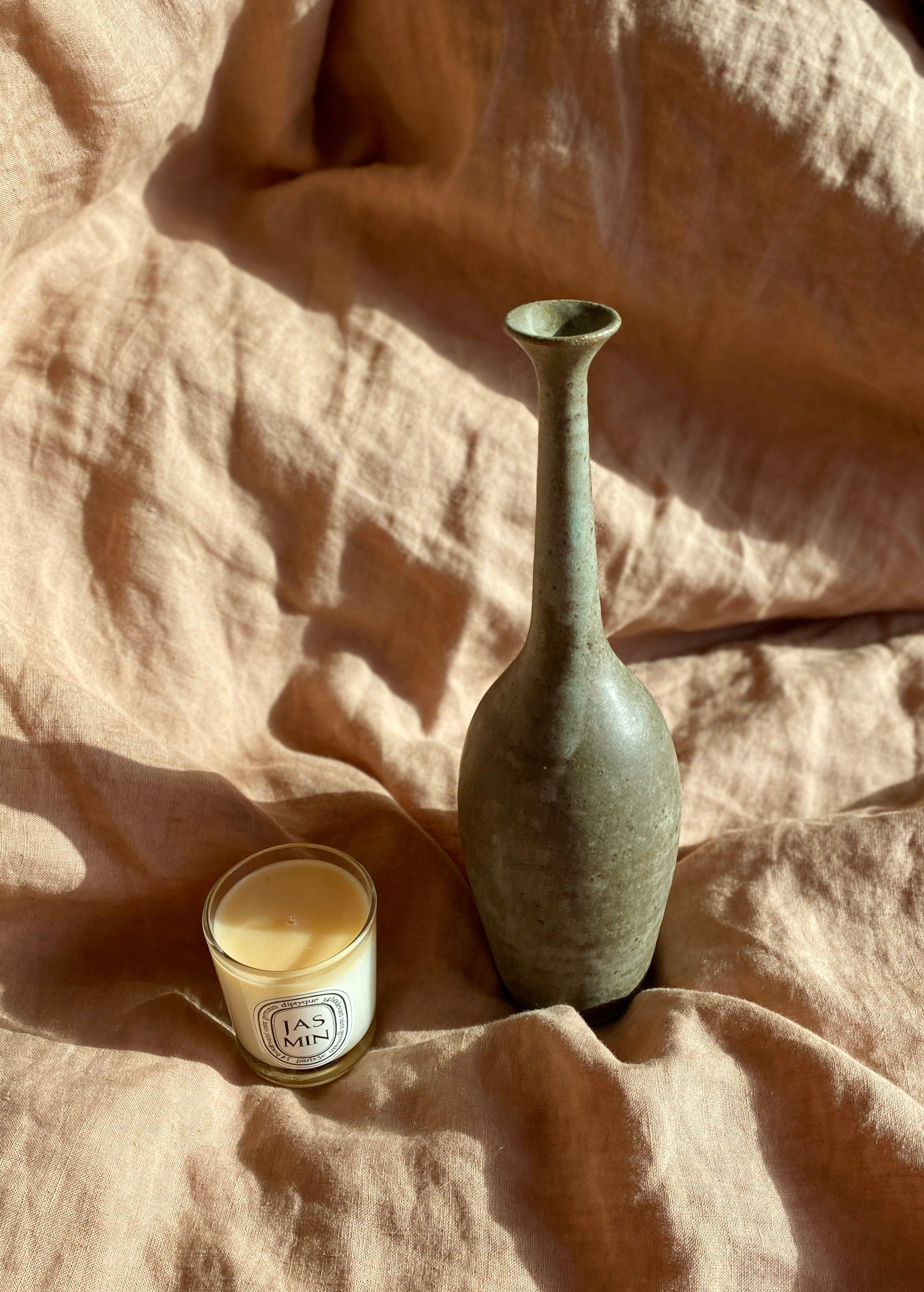 Gray-blue speckled bottle No. 5 - Dana Chieco Studio