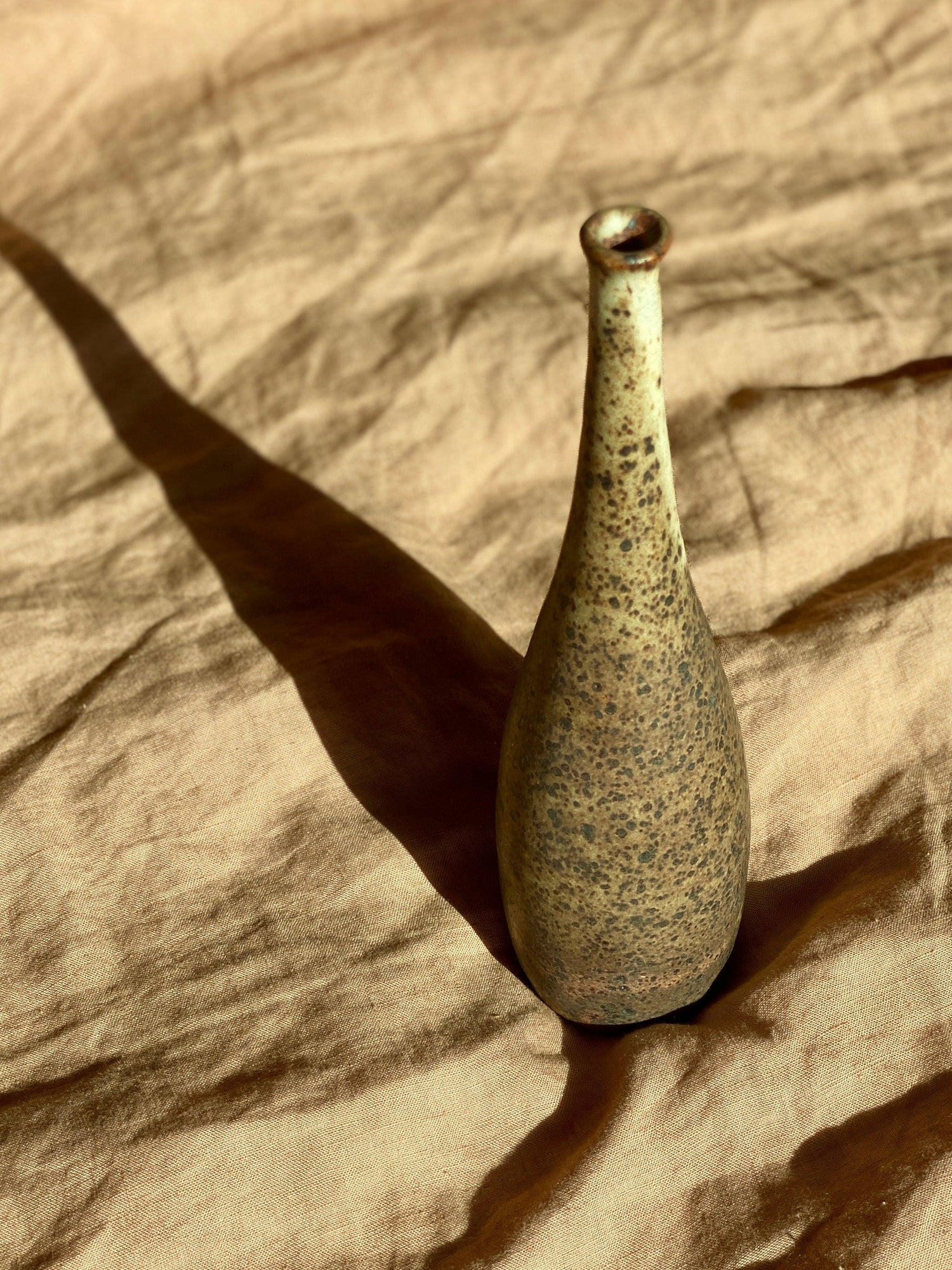 Matte white speckled decorative bottle No. 9 - Dana Chieco Studio