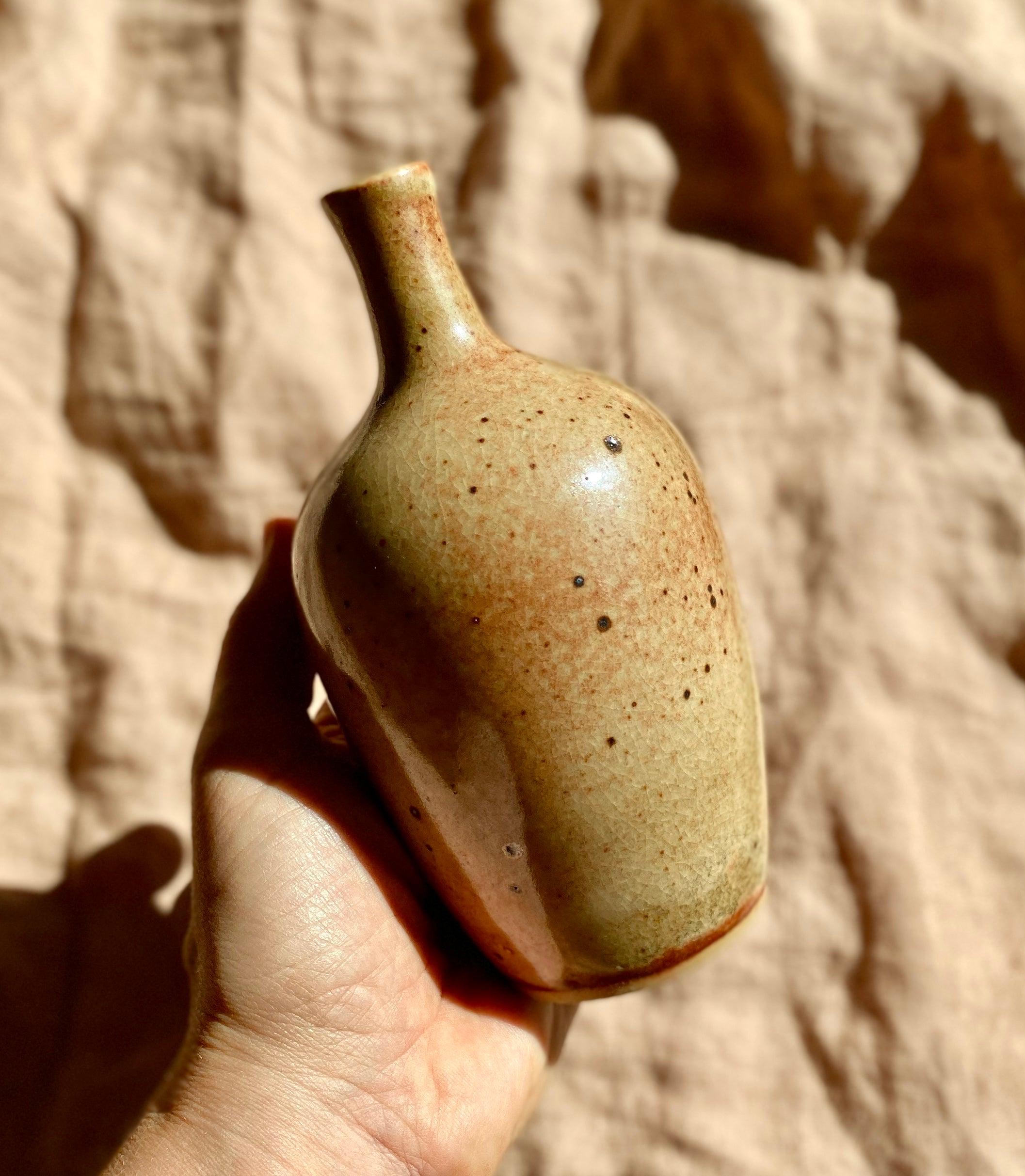 Shino rustic bottle-neck vase No. 9 - Dana Chieco Studio