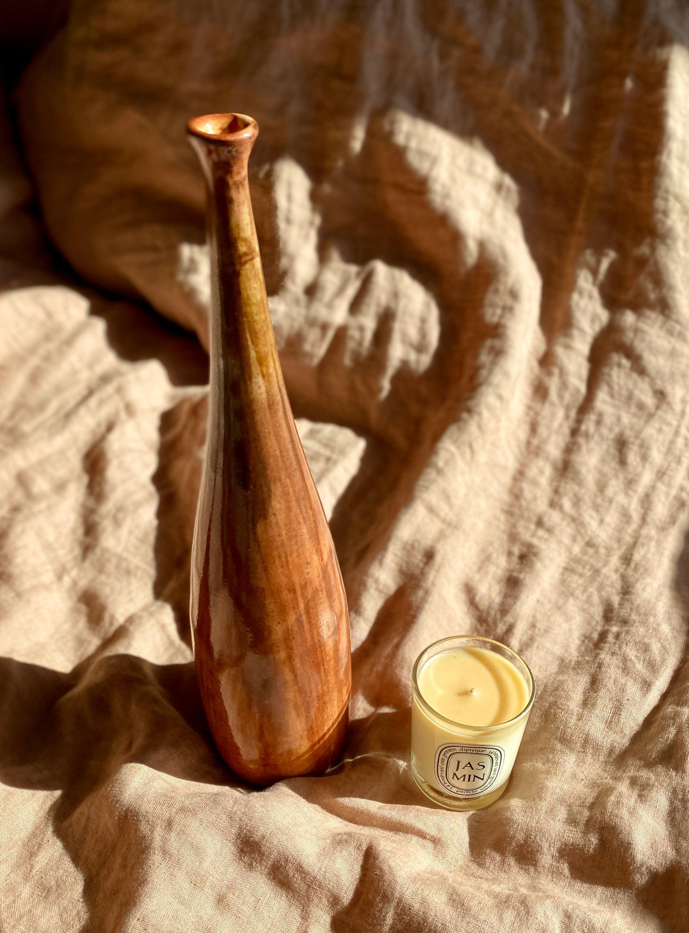 Shino decorative bottle brushed with iron oxide No. 13 - Dana Chieco Studio