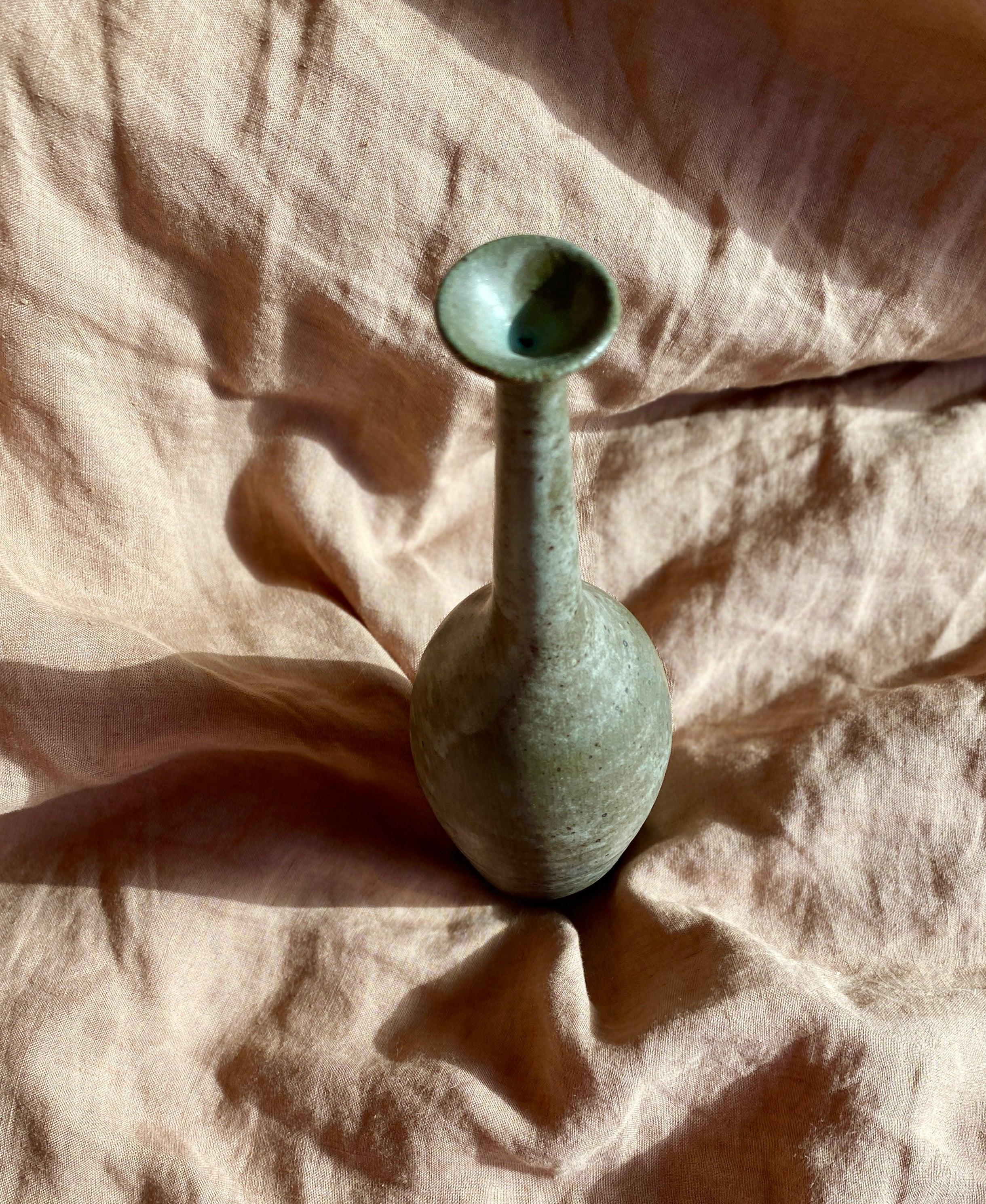 Gray-blue speckled bottle No. 5 - Dana Chieco Studio