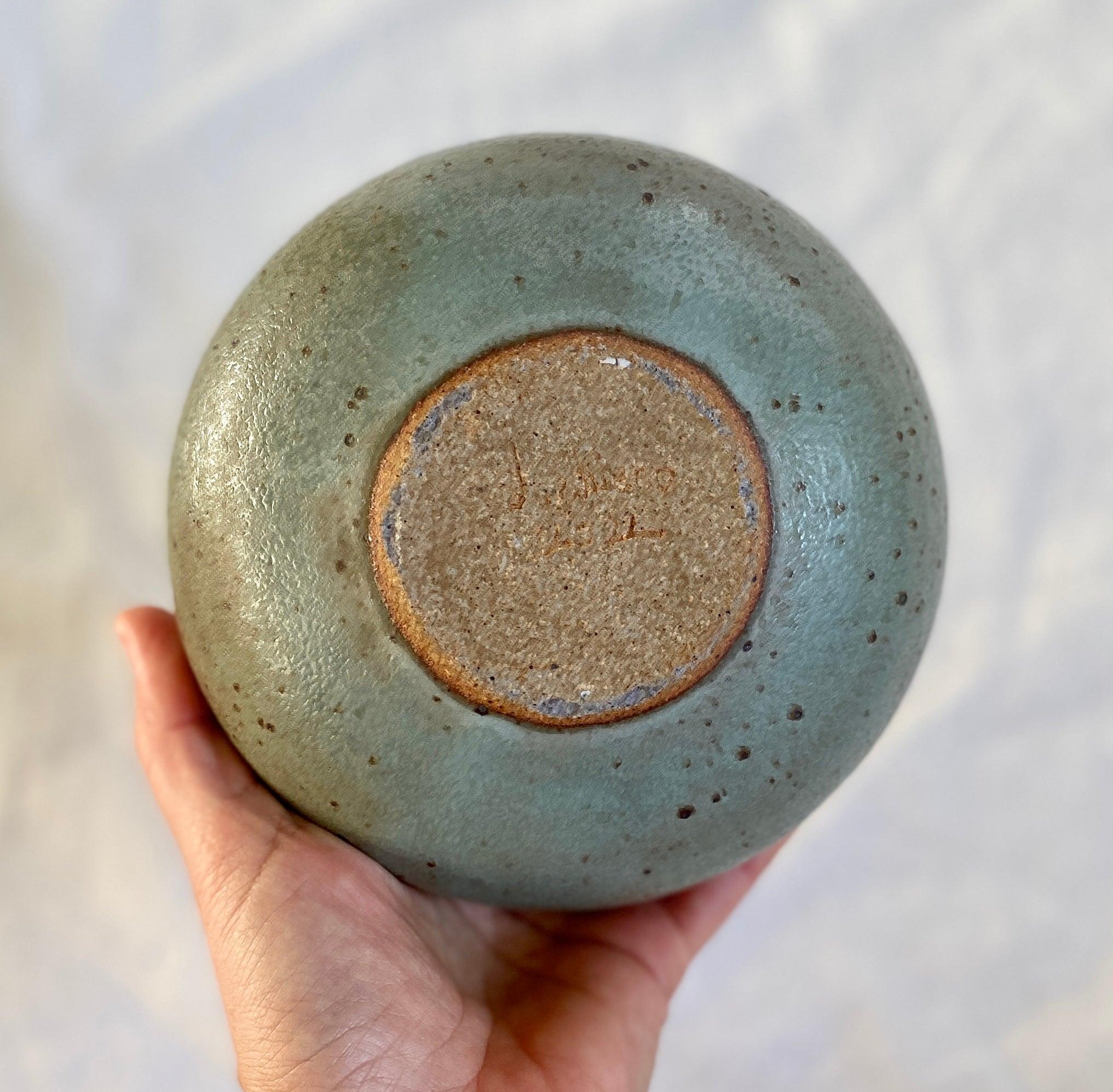 Blue speckled wide vessel - Dana Chieco Studio