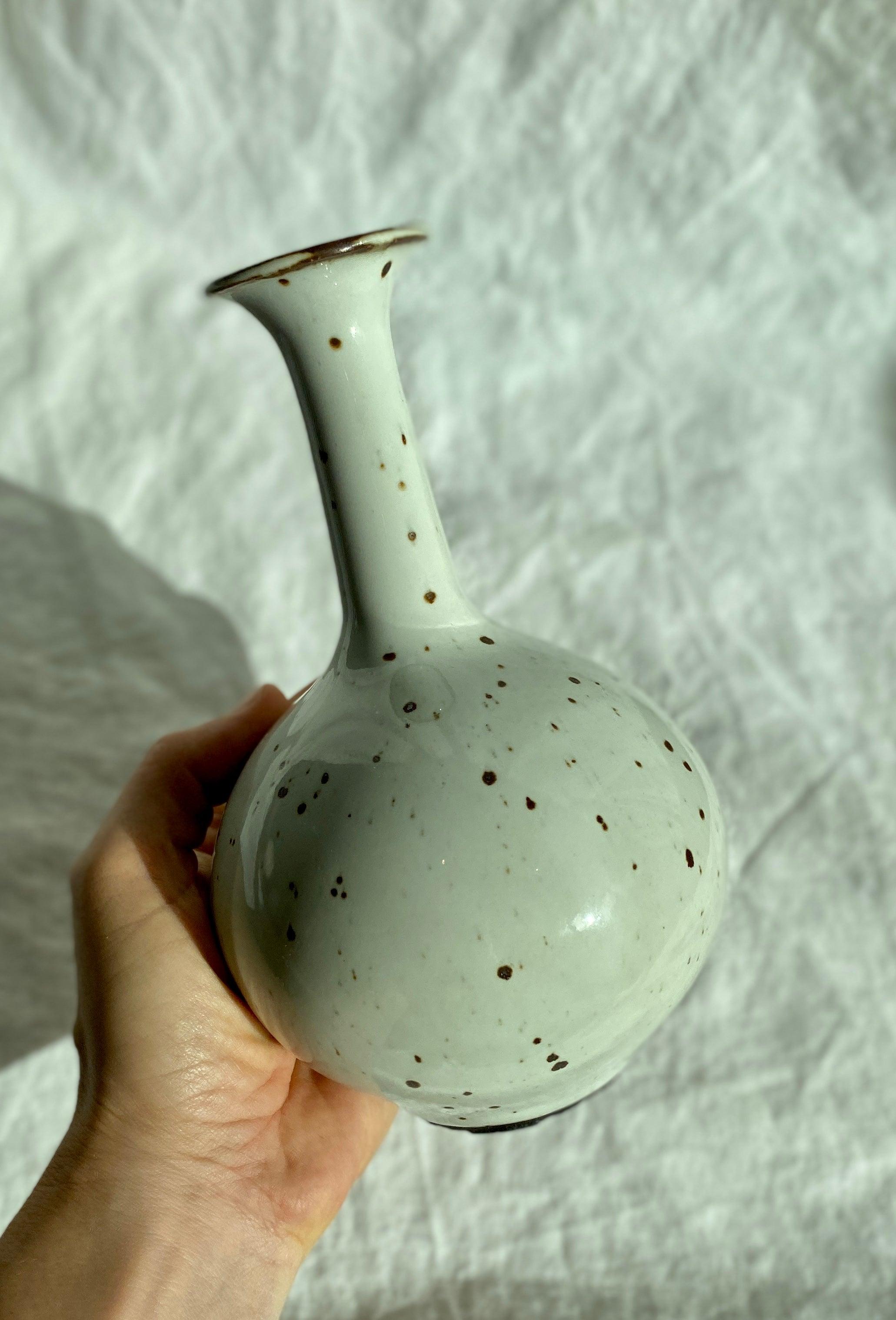 Glossy white speckled bottleneck no. 2 - Dana Chieco Studio