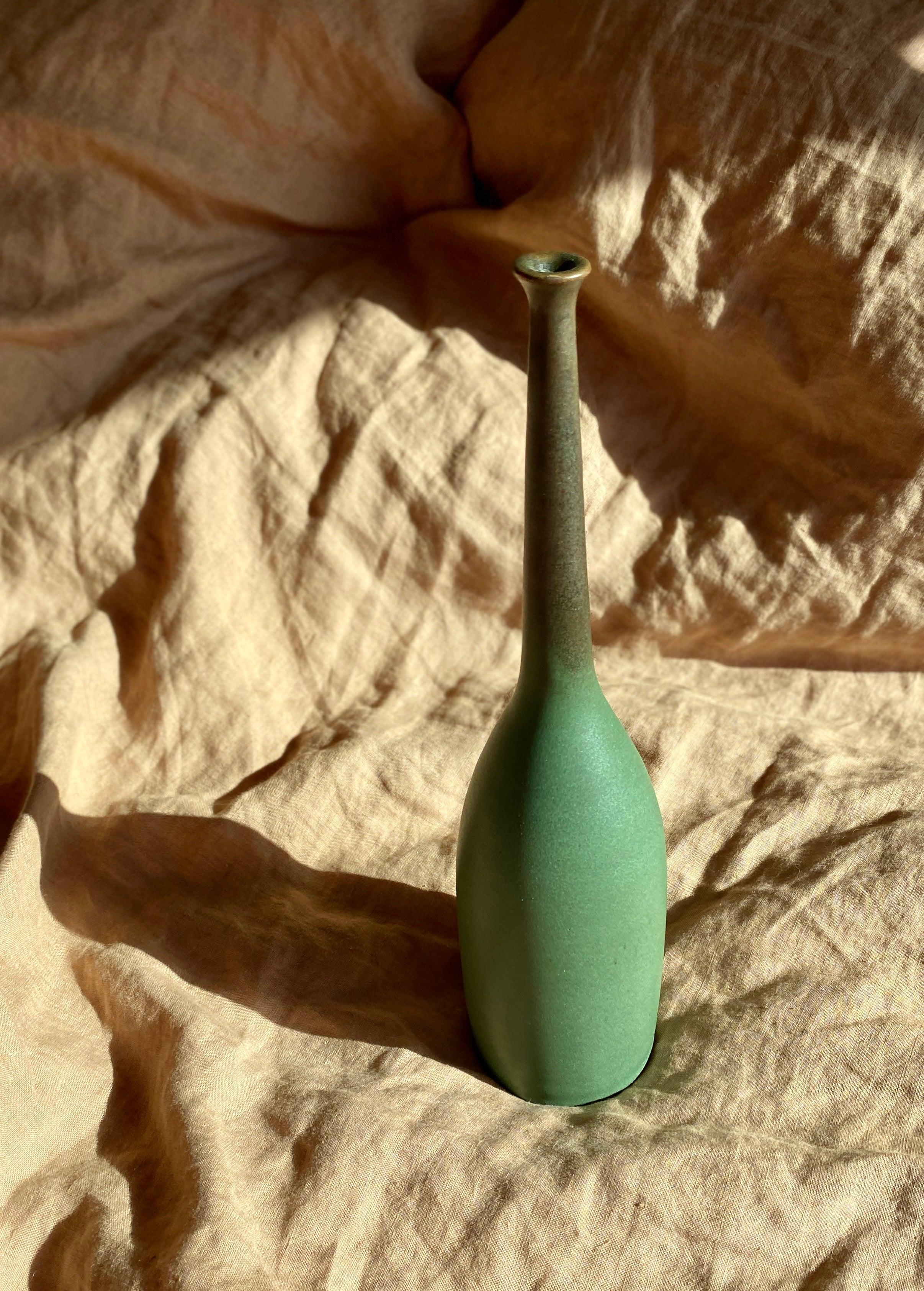 Green decorative bottle No. 11 - Dana Chieco Studio