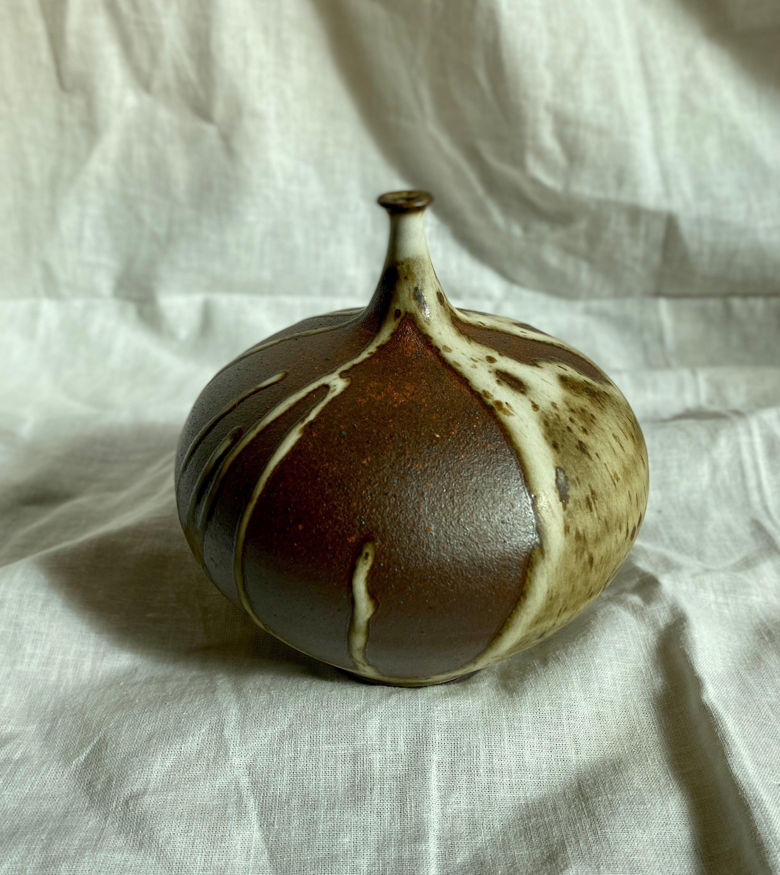 Poured glaze on red clay no. 1 - Dana Chieco Studio