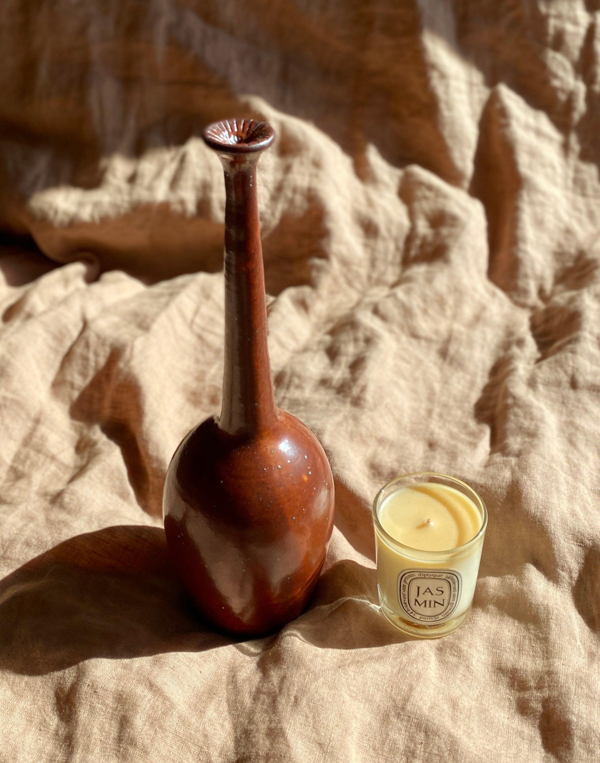 Dark Shino decorative bottle No. 4 - Dana Chieco Studio