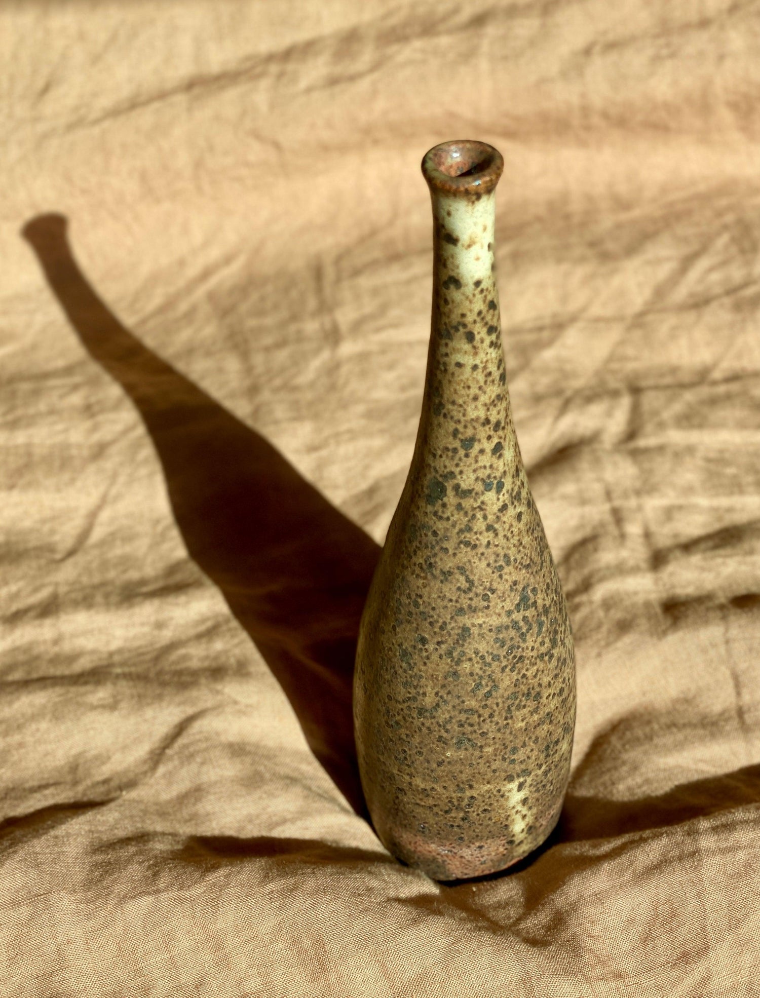 Matte white speckled decorative bottle No. 9 - Dana Chieco Studio