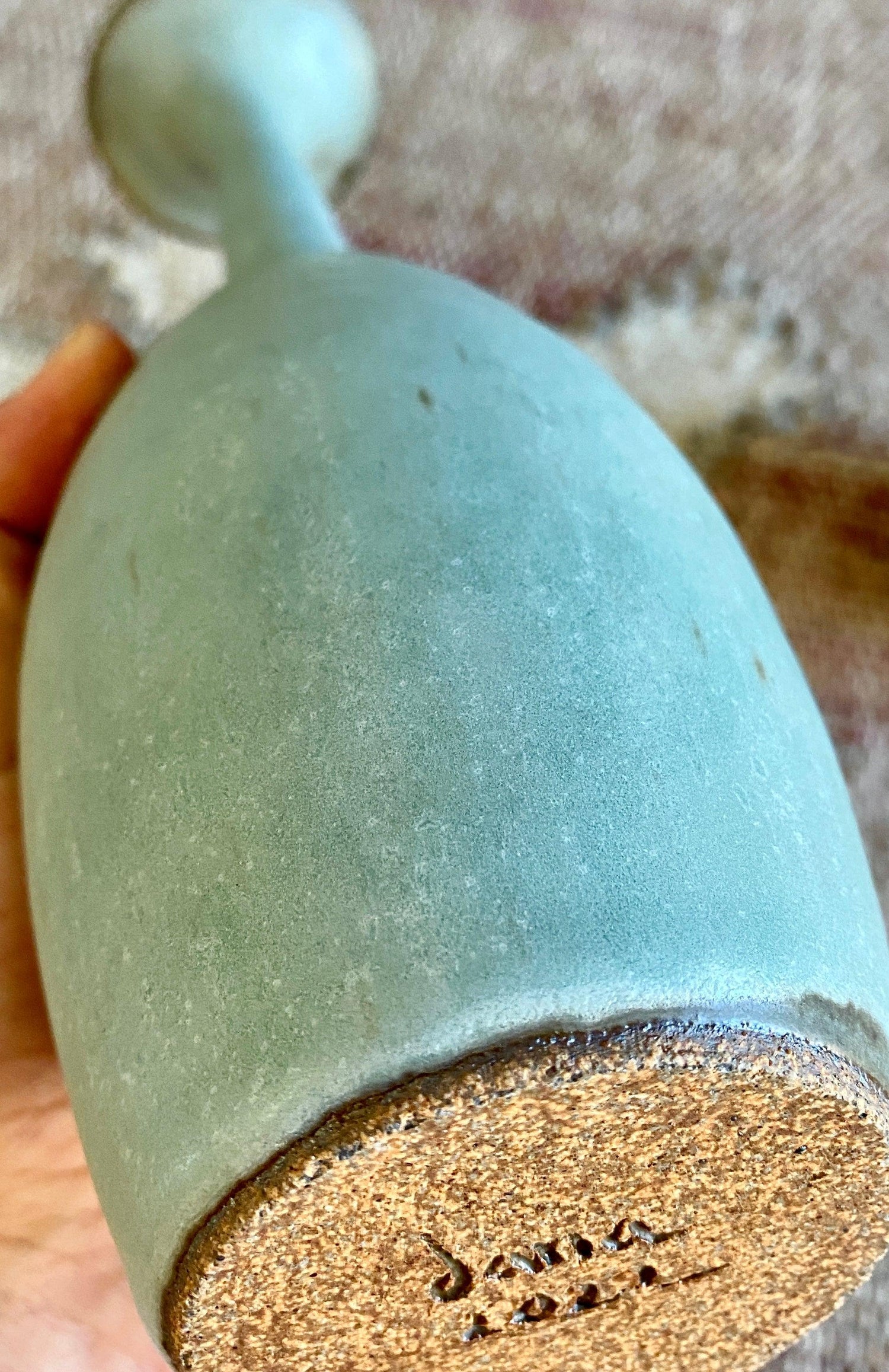 Blue flared-neck tall decorative bottle No. 2 - Dana Chieco Studio