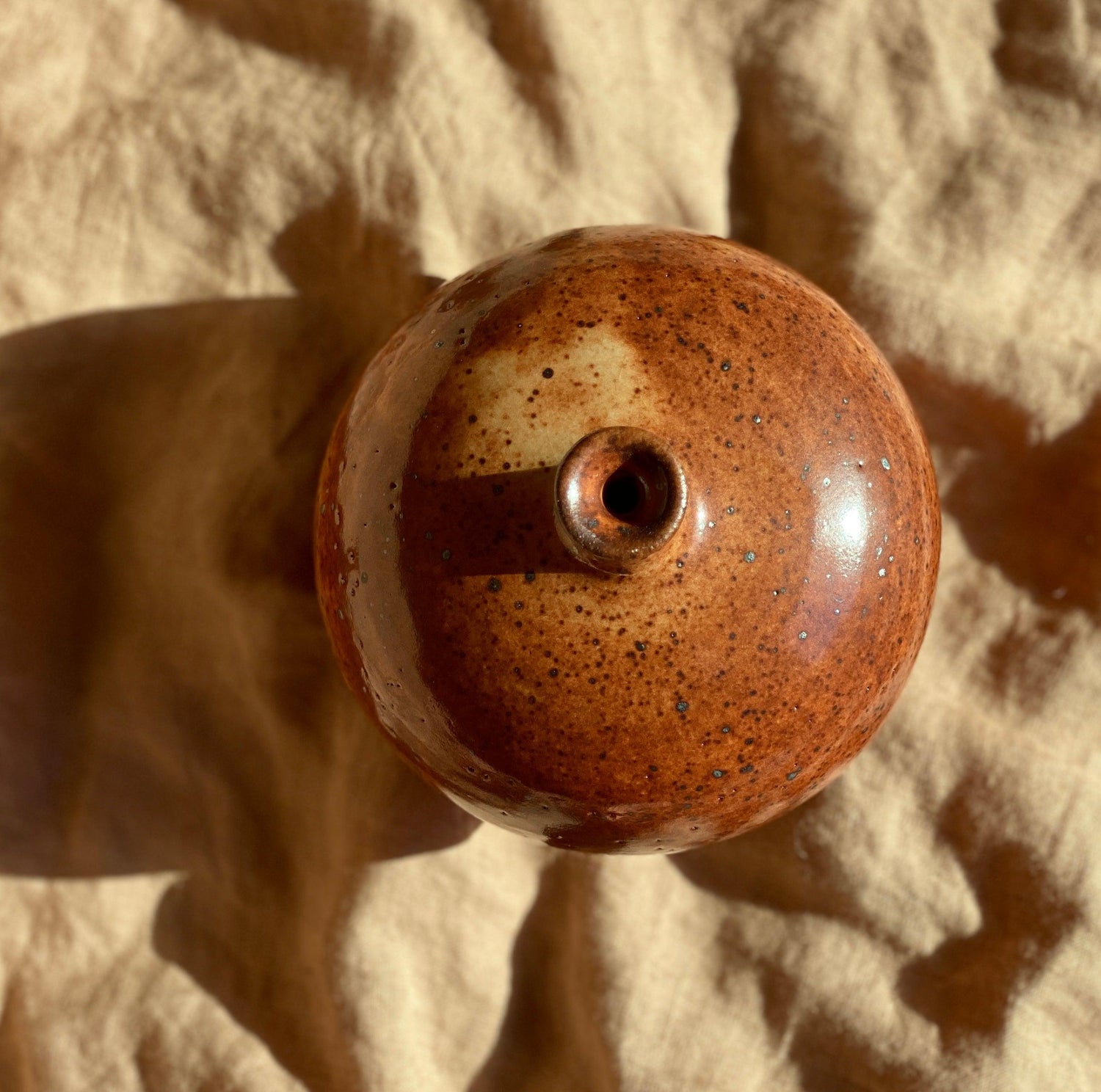 Shino wide bottle-neck decorative vase No. 3 - Dana Chieco Studio
