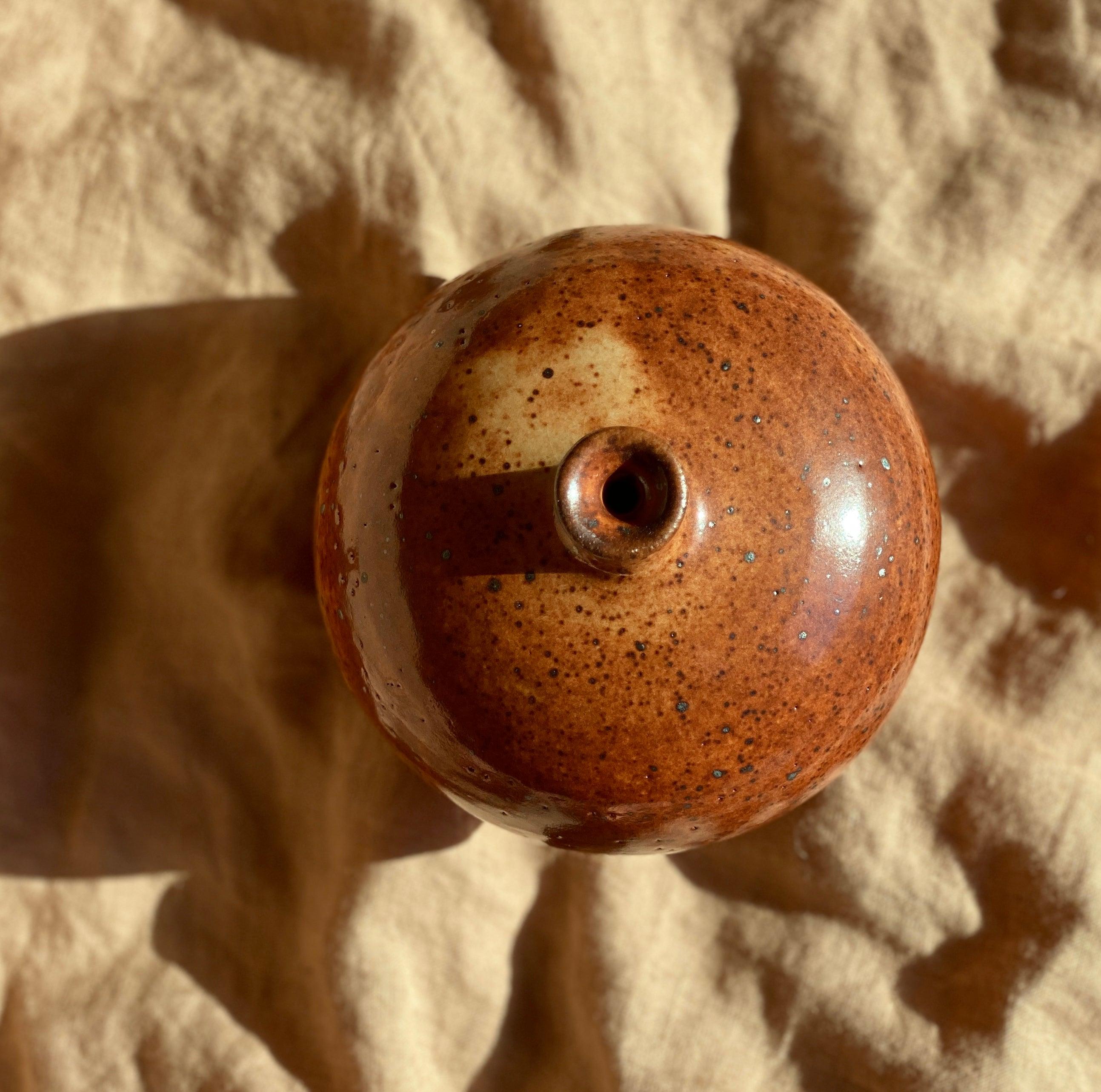 Shino wide bottle-neck decorative vase No. 3 - Dana Chieco Studio