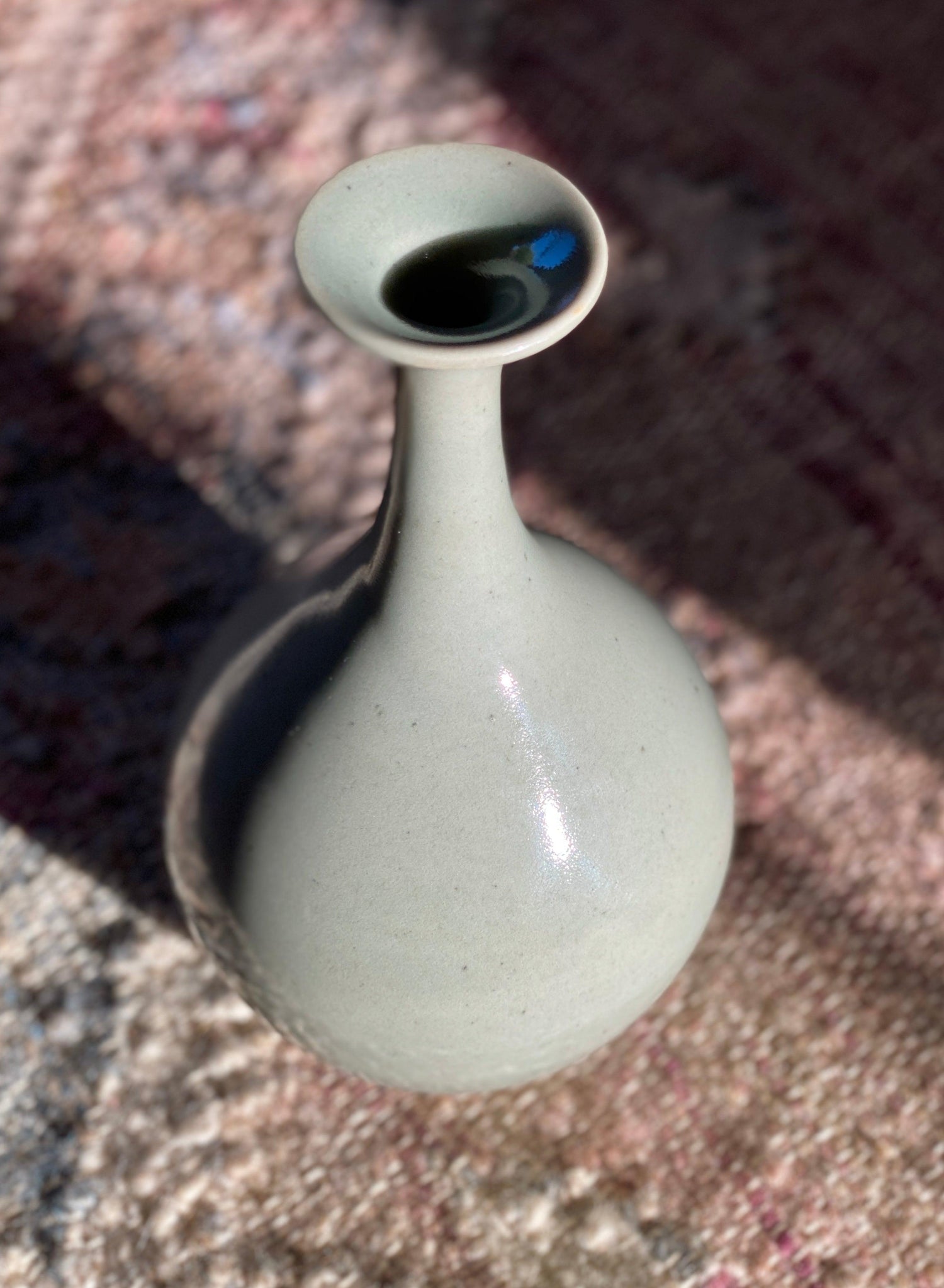 Celadon porcelain flared bottle-neck vase - Dana Chieco Studio