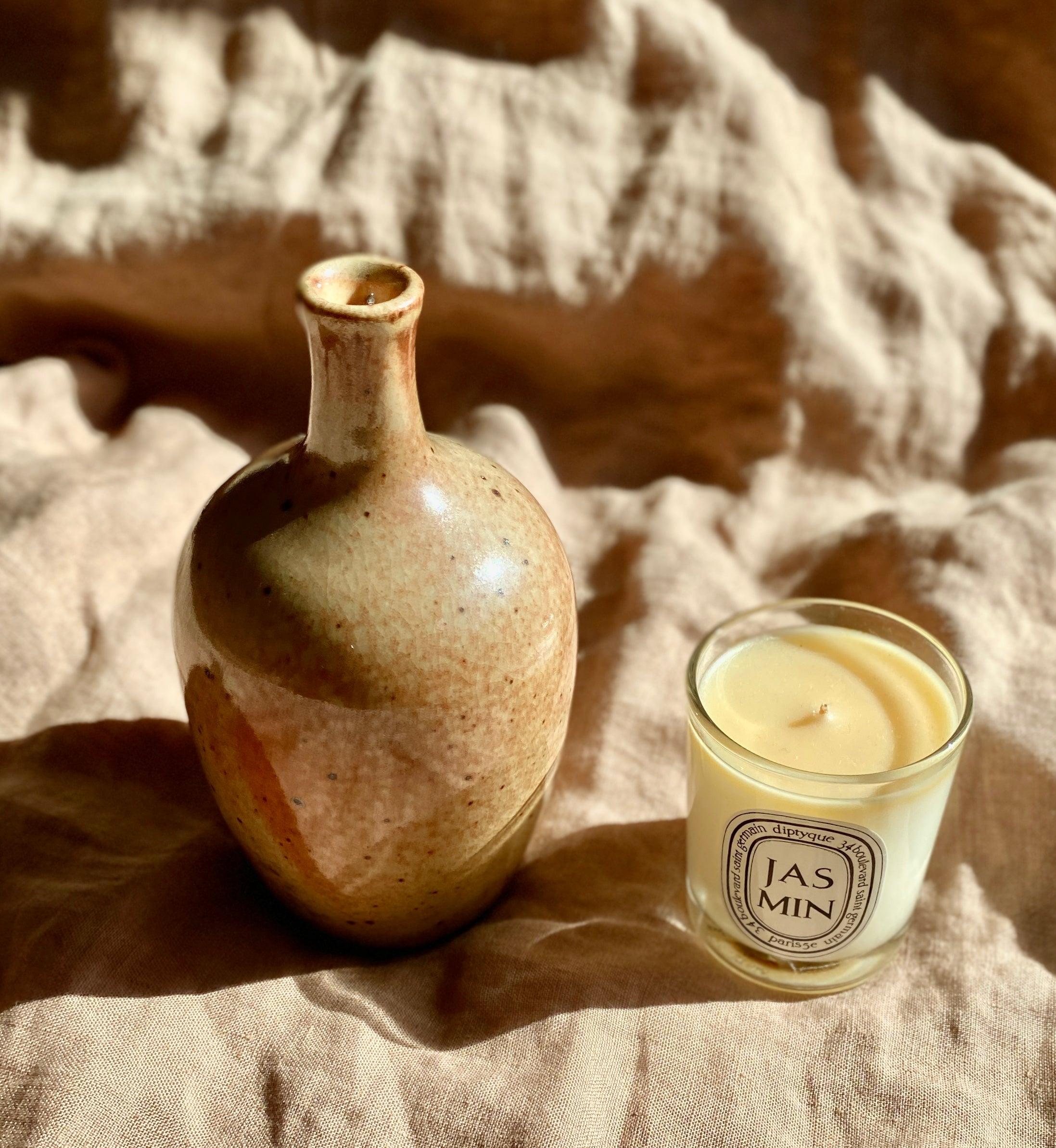 Shino rustic bottle-neck vase No. 9 - Dana Chieco Studio